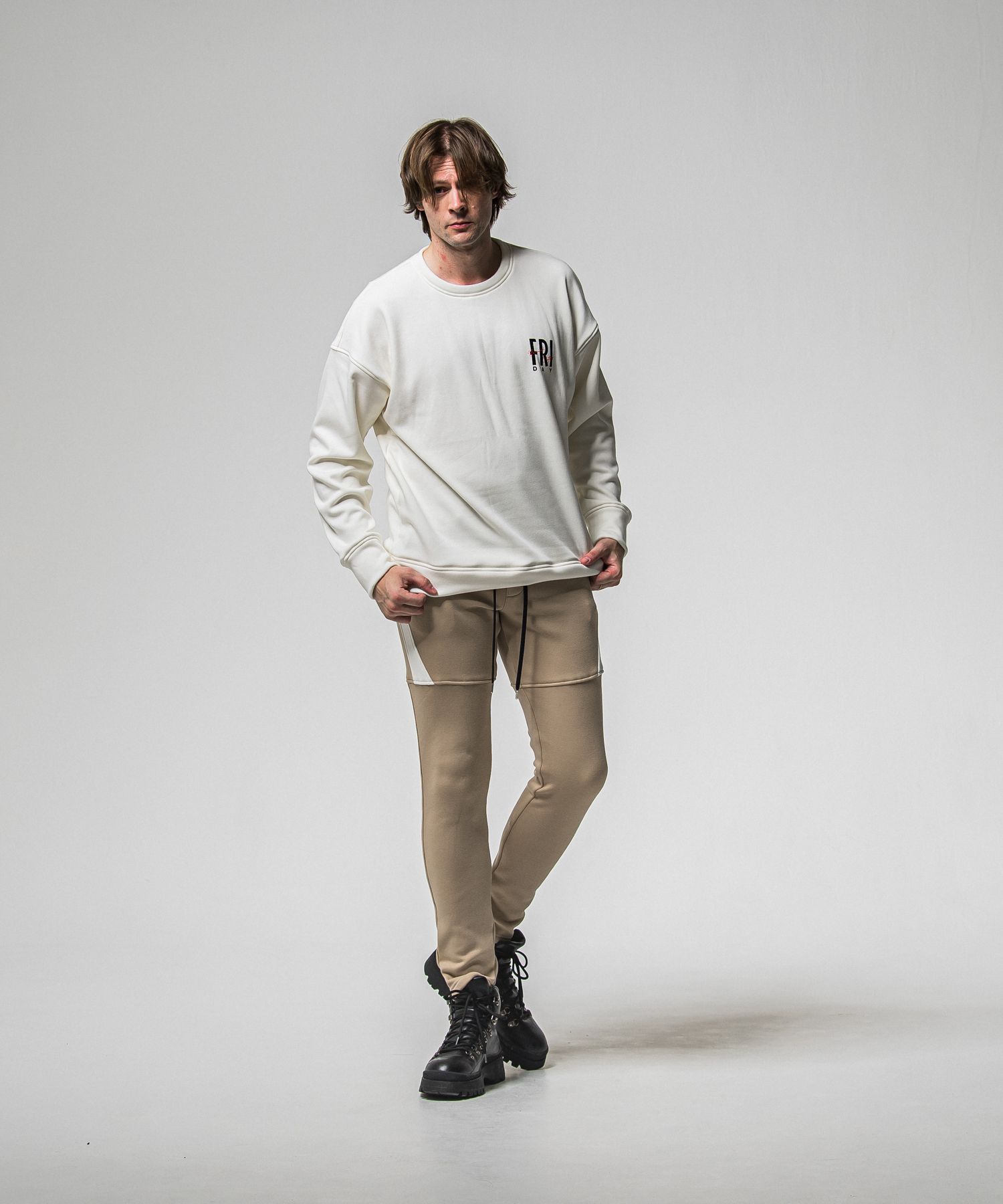 VELOURS FLEECE TYLER PANTS / RC38-ST-026H / 裏起毛スウェットラインパンツ / ブラウン (11月中旬入荷予定)