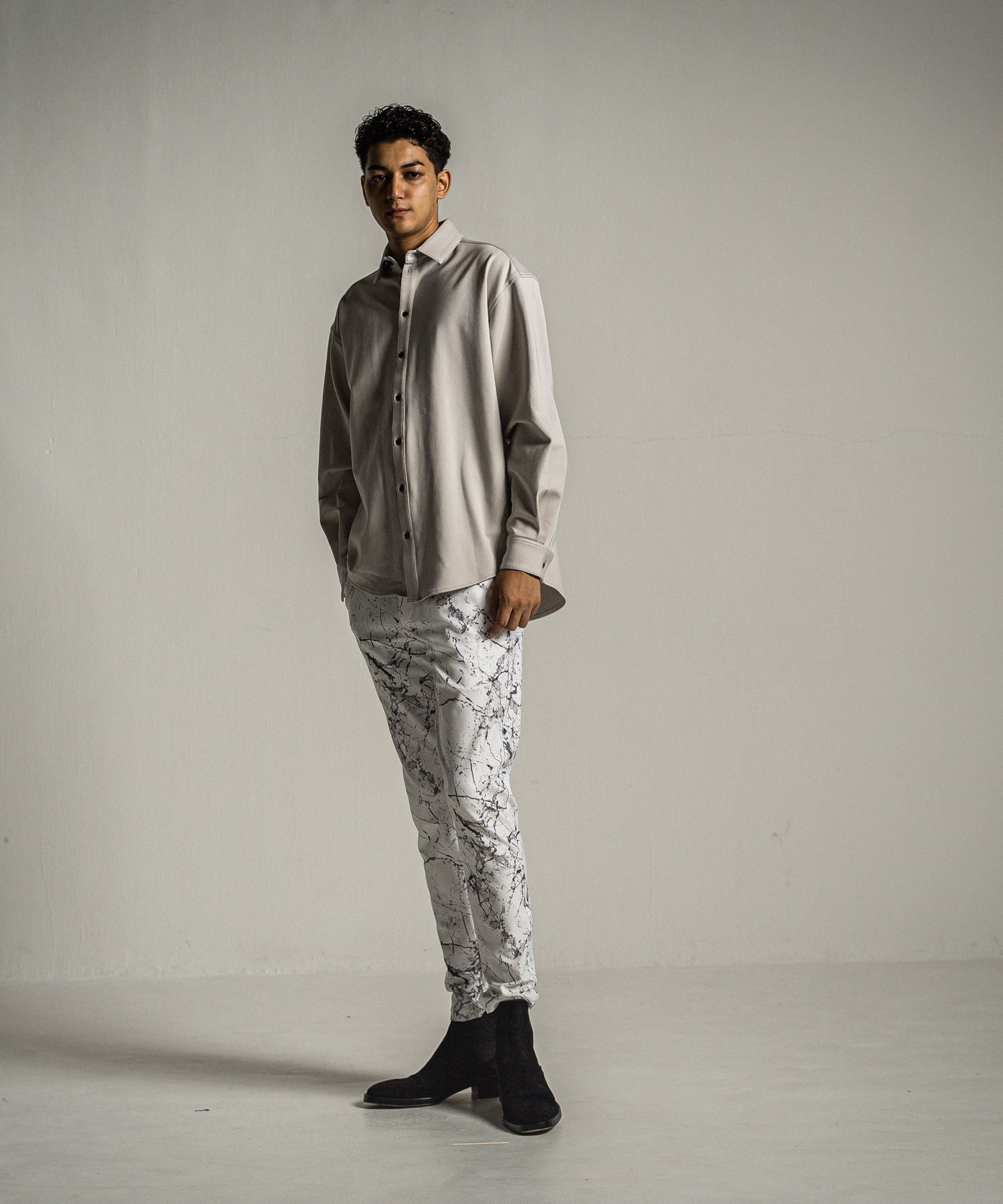 CHRIS EASY PANTS / RC34-ST-016 / ペイント柄イーシーパンツ / グレー
