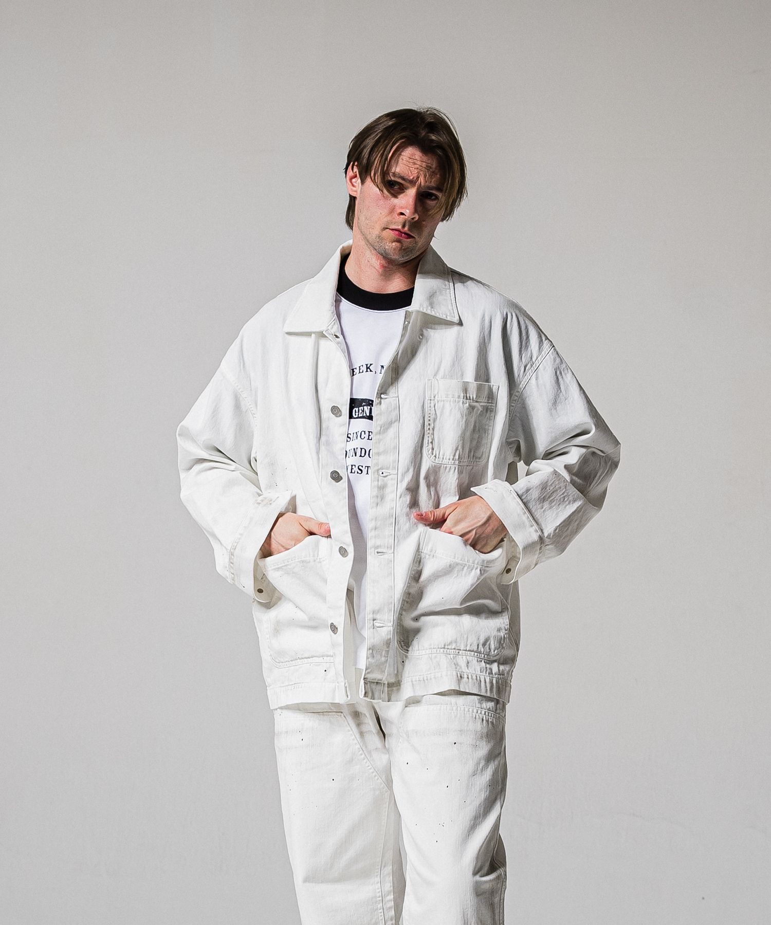 RC CAVER ALL / RC39-JK-004 / デニムカバーオール / ホワイト (2月中旬入荷予定)