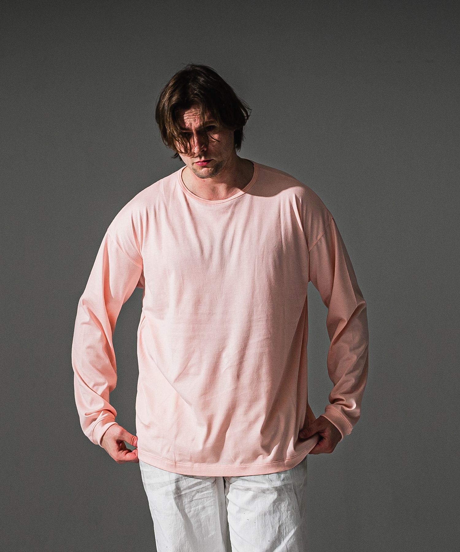 PIN ST RC OVER LONGSLEEVE TEE / RC41-T-003 / オーバーサイズ長袖バックロゴTシャツ / ピンク (7月中旬入荷予定)
