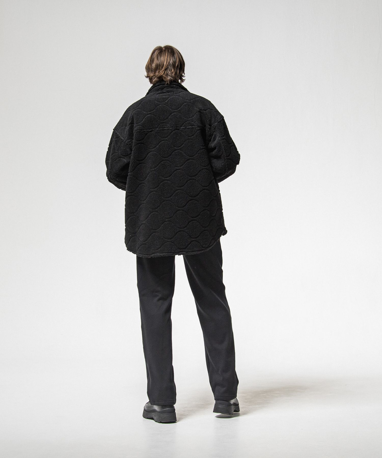 VELOURS FLEECE WIDE TUCK PANTS / RC38-ST-016HWT / 裏起毛スウェットワイドタックパンツ / ブラック (11月中旬入荷予定)