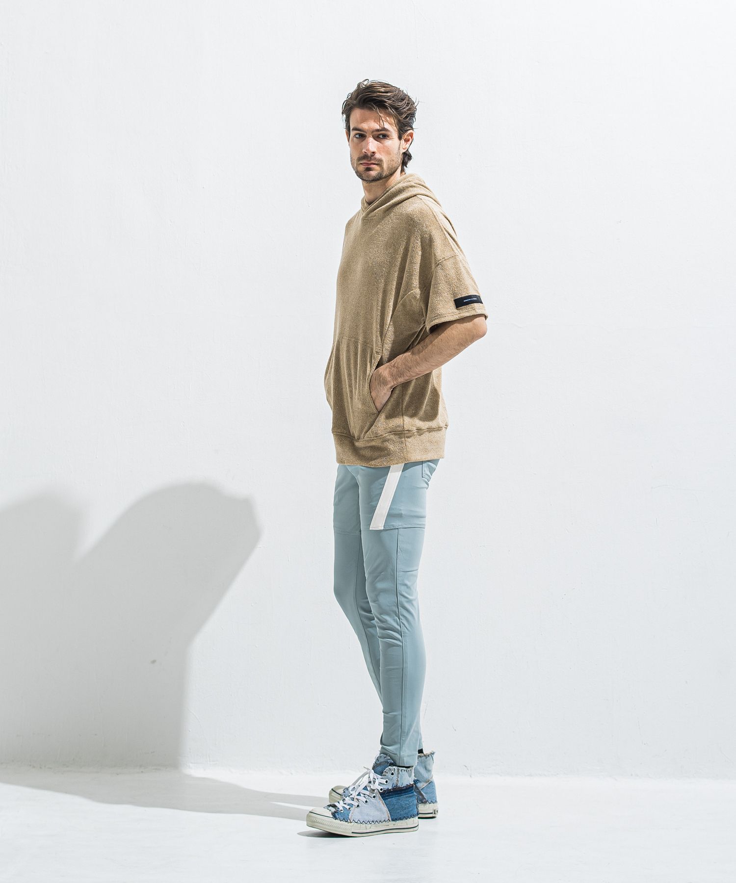 TYLER NYLON PANTS / RC40-ST-026 / レザーラインナイロンパンツ / アクア (5月中旬入荷予定)