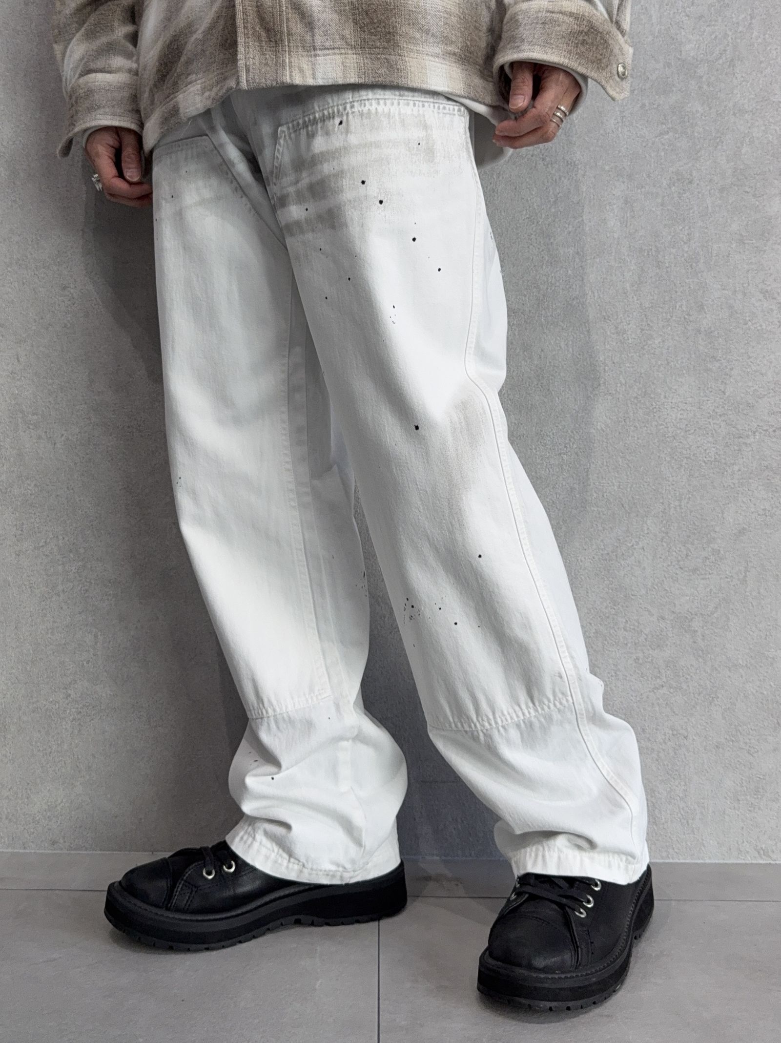 DOUBLE KNEE PT / RC39-ST-041 / ダブルニーワイドデニムパンツ / ホワイトユーズド