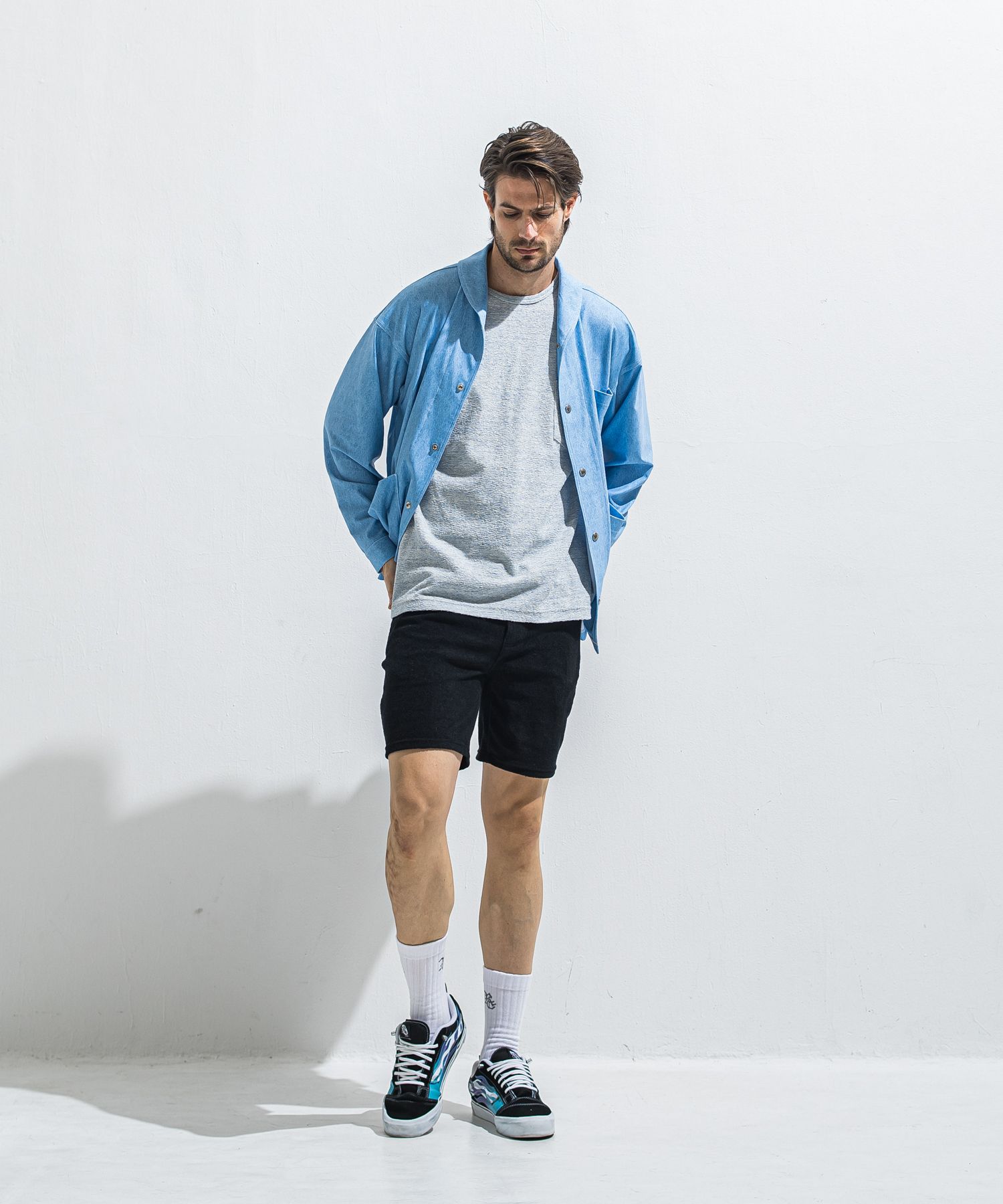 PILE OVER TEE / RC40-T-002 / パイルポケットビッグTシャツ / サックス (4月中旬入荷予定)