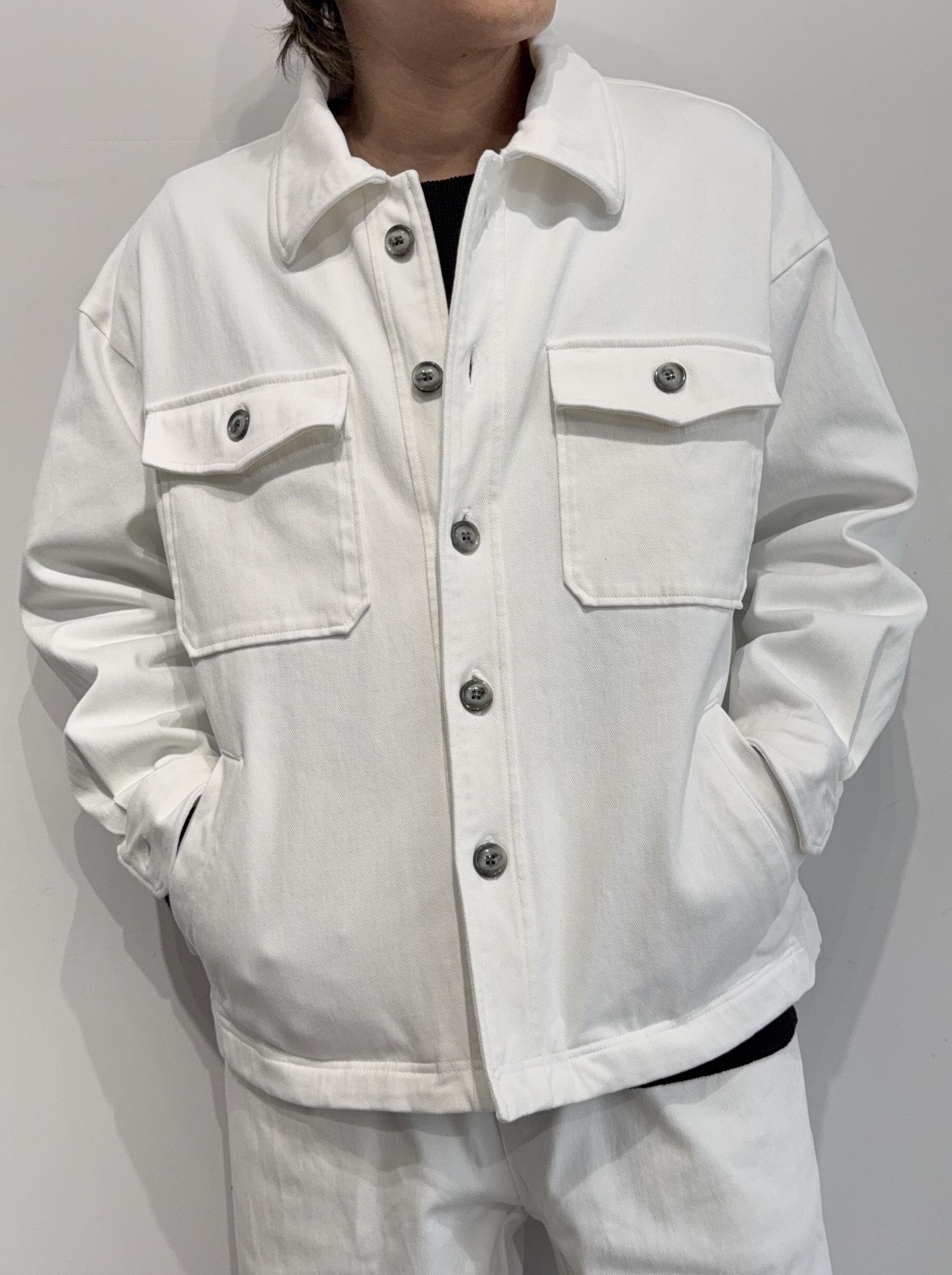 DENIM JERSEY OVER CPO / RC35-JK-002 / デニムジャージCPOジャケット / ホワイト