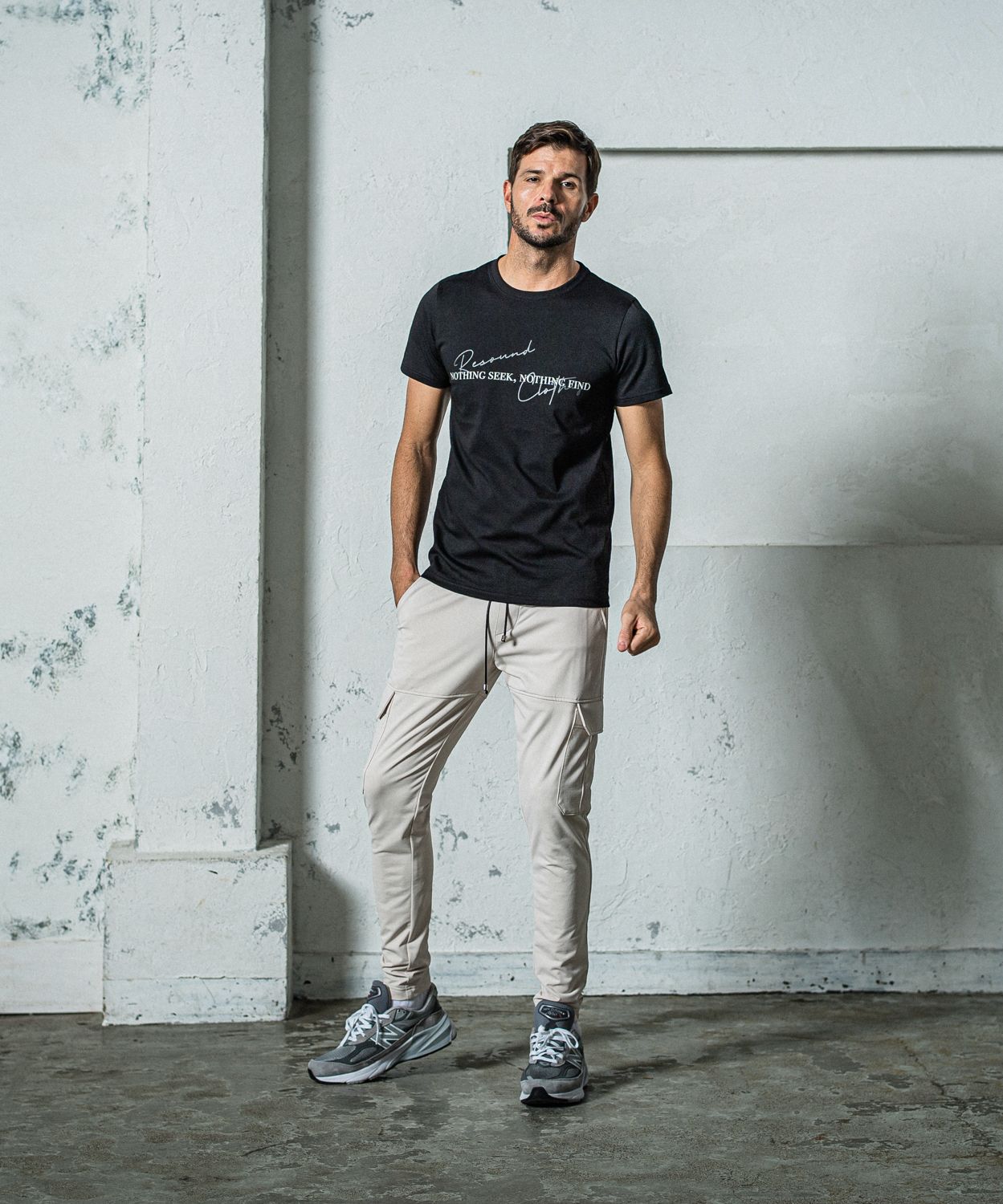 NSNF BASIC TEE / RC35-T-003 / メッセージロゴジャストTシャツ / ブラック