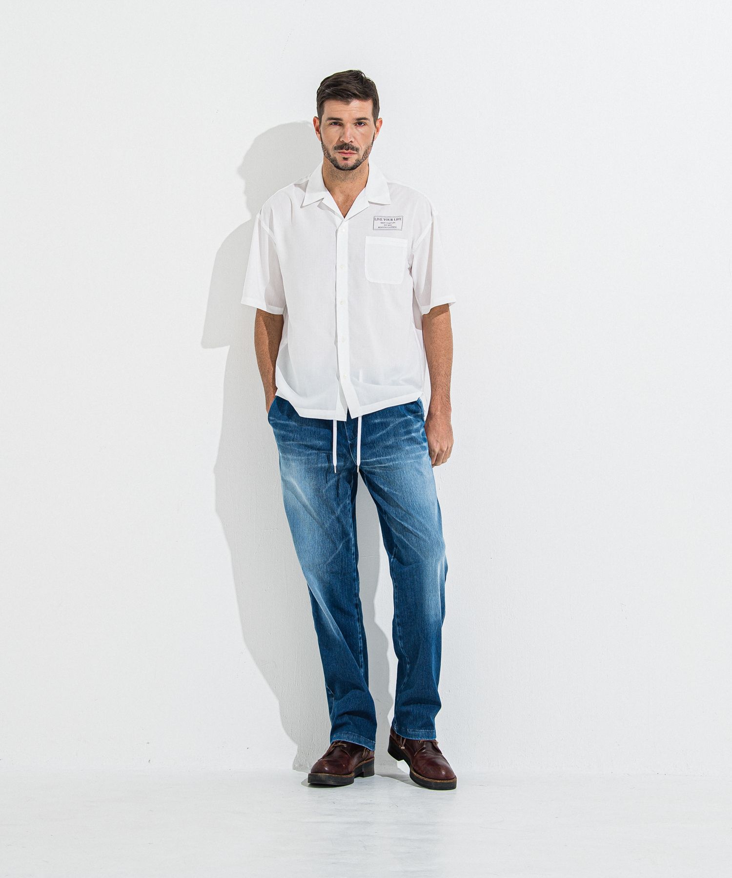 DENIM JERSEY WIDE PT / RC36-ST-016WTD / ライトオンスデニムジャージワイドパンツ / ダークインディゴ