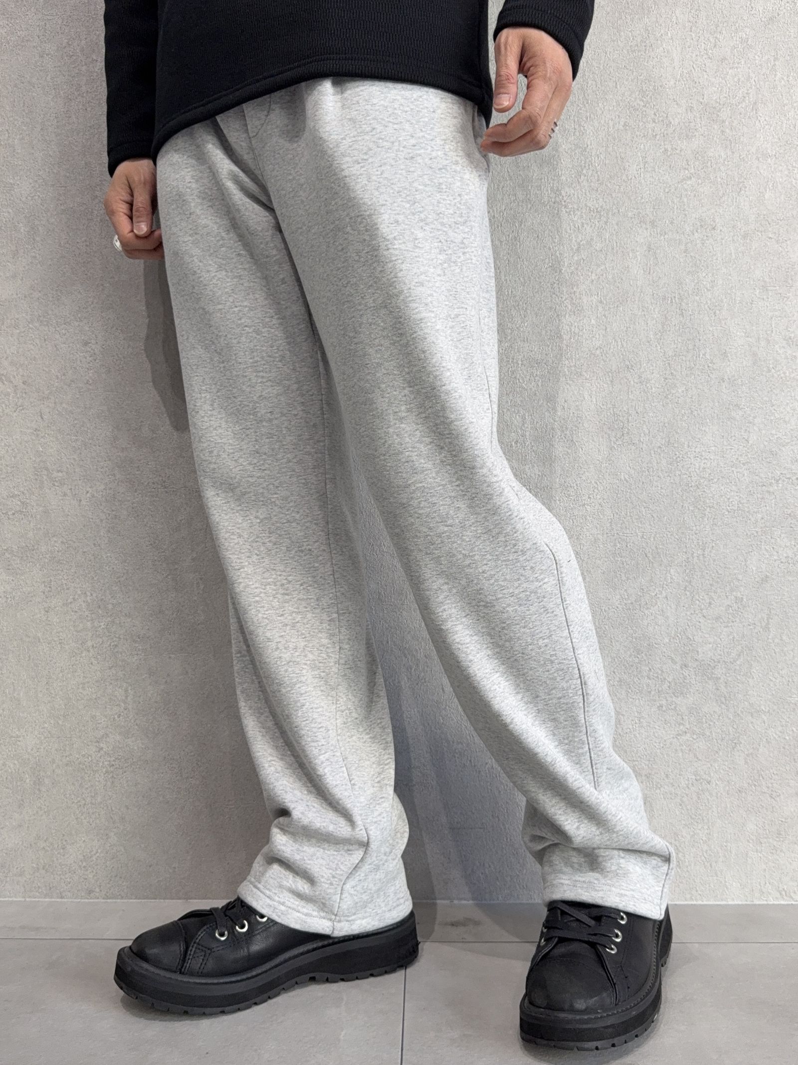 VELOURS FLEECE WIDE TUCK PANTS / RC38-ST-016HWT / 裏起毛スウェットワイドタックパンツ / グレー