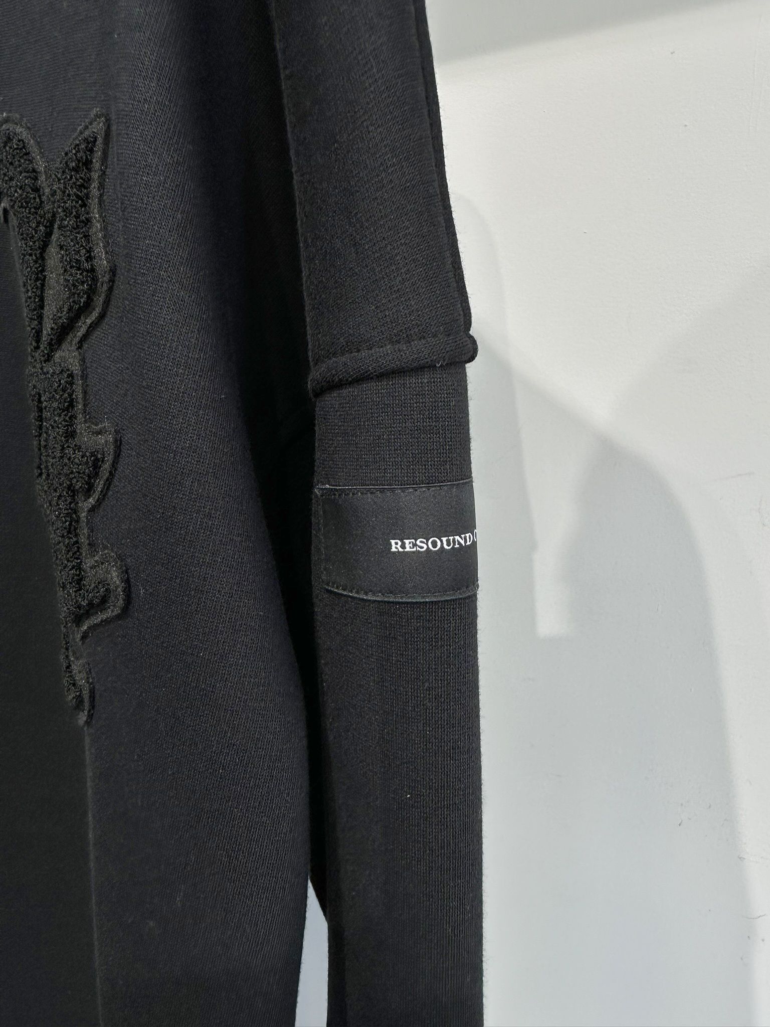 RC CHENILLE VELOURS FLEECE DROP TRAINER / RC38-C-004 / 裏起毛刺繍ワッペントレーナー / ブラック (11月上旬入荷予定)