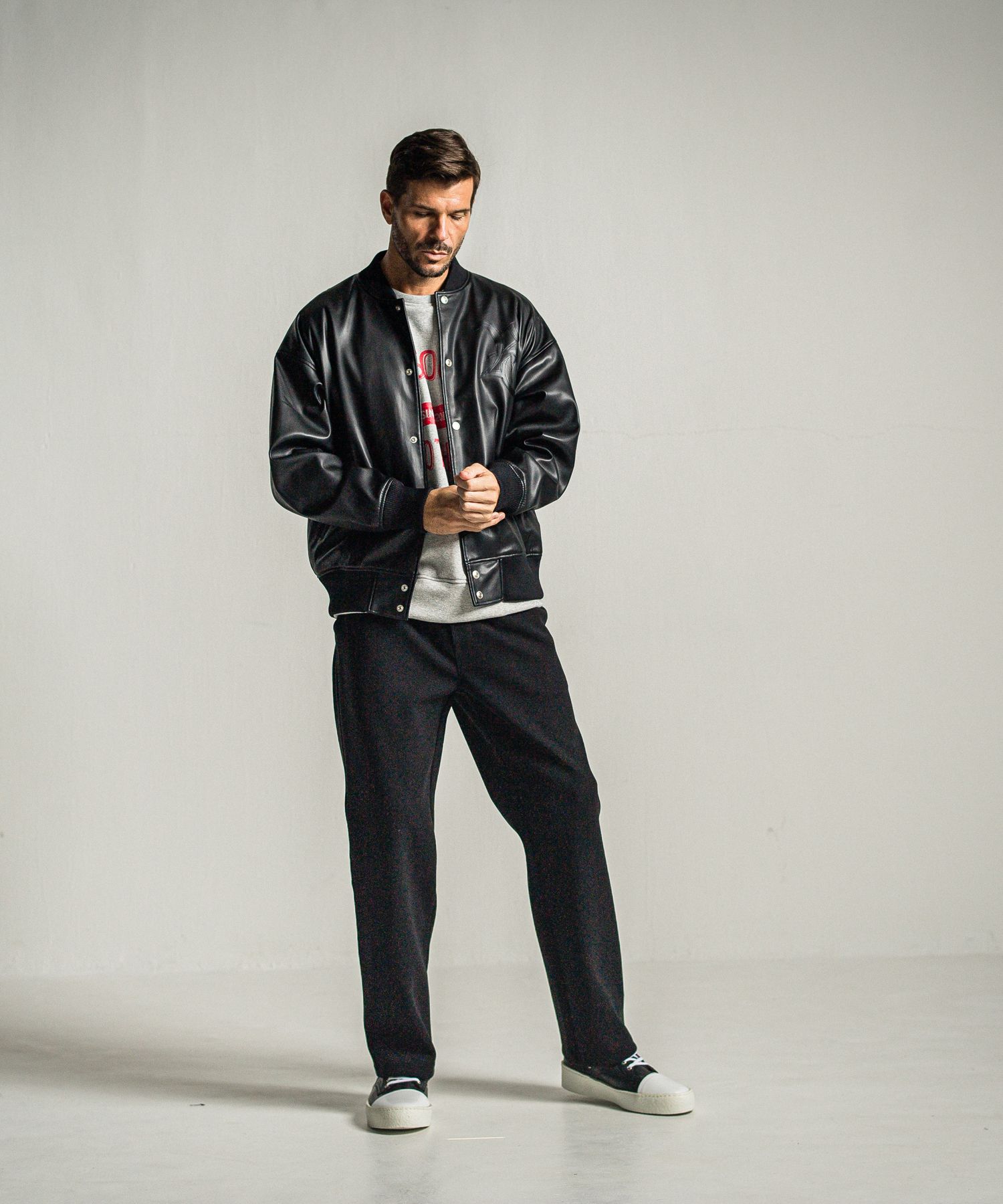 MELTON WIDE TUCK PANTS / RC34-ST-016WT / メルトンワイドタックパンツ / ブラック
