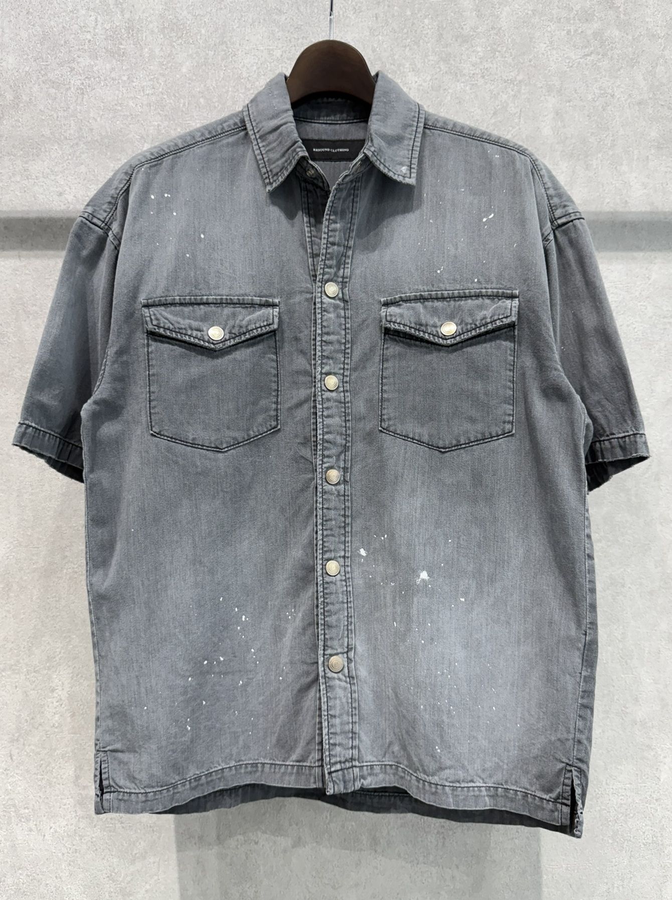 HALF DENIM SHIRTS / RC40-SH-002 / デニム半袖シャツ / ブラック