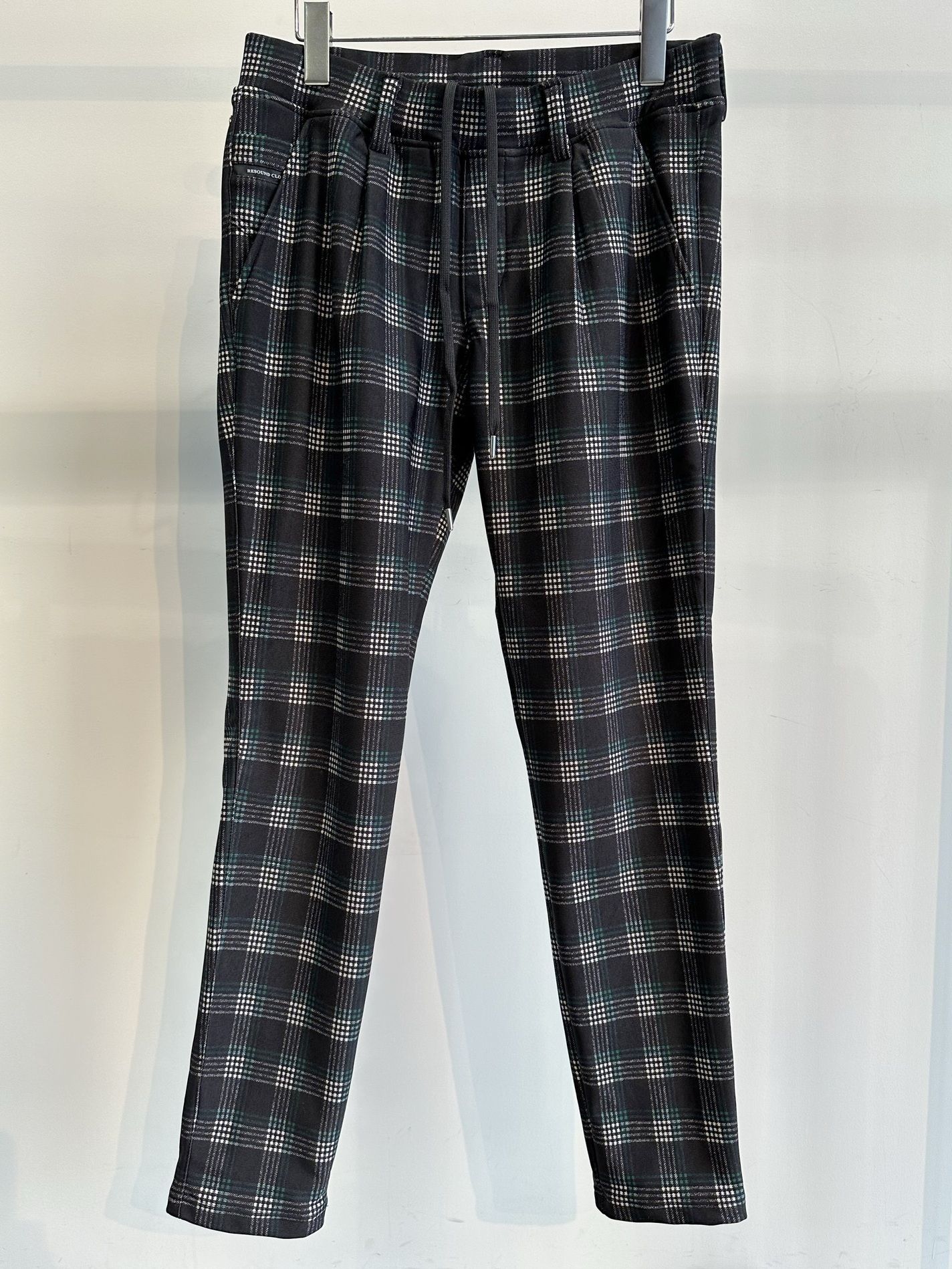 CHRIS EASY HEAT TUCK PANTS / RC30-ST-016HT / 裏起毛タックパンツ / ブラック×グリーンチェック