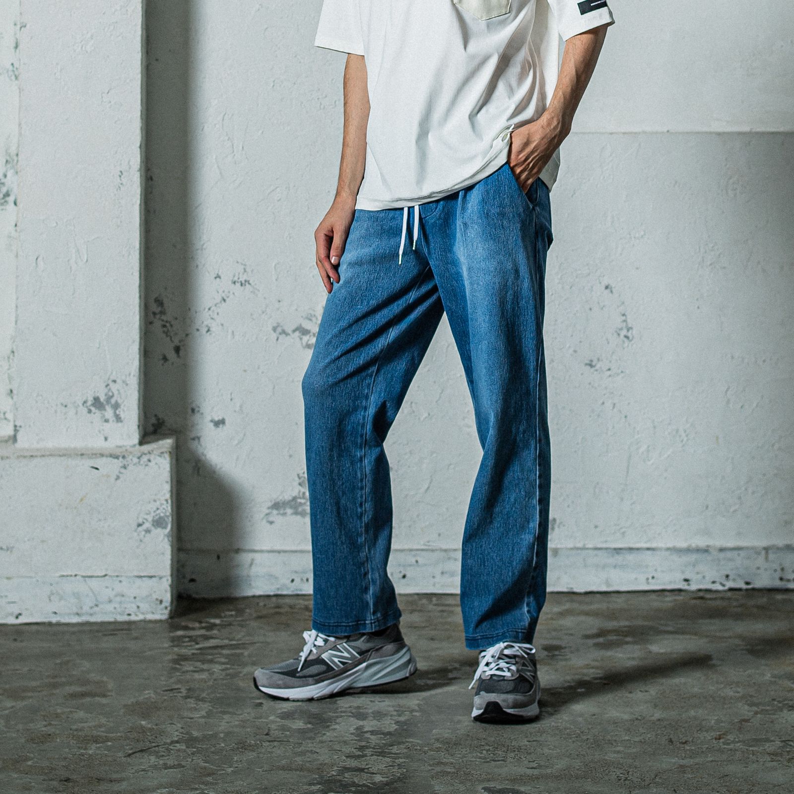EX DENIM JERSEY WIDE PT / RC35-ST-016WTD / デニムジャージワイドパンツ / ライトインディゴ