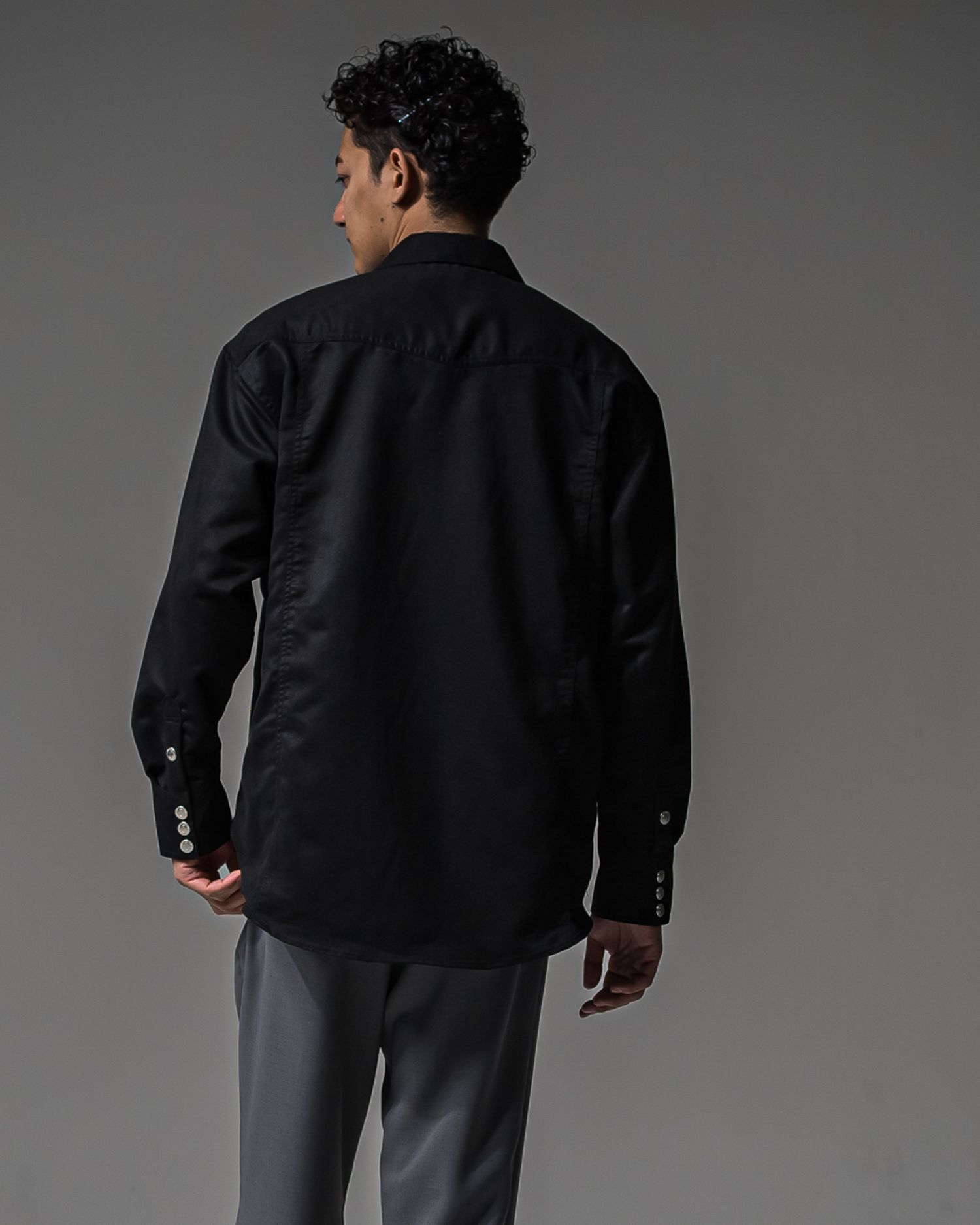 JAMES OVER SUEDE SHIRT / RC37-SH-003 / スエードエコレザーシャツ / ブラック