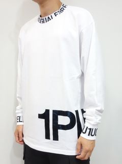 ワイドネックロゴ長袖Tシャツ / ust-21043