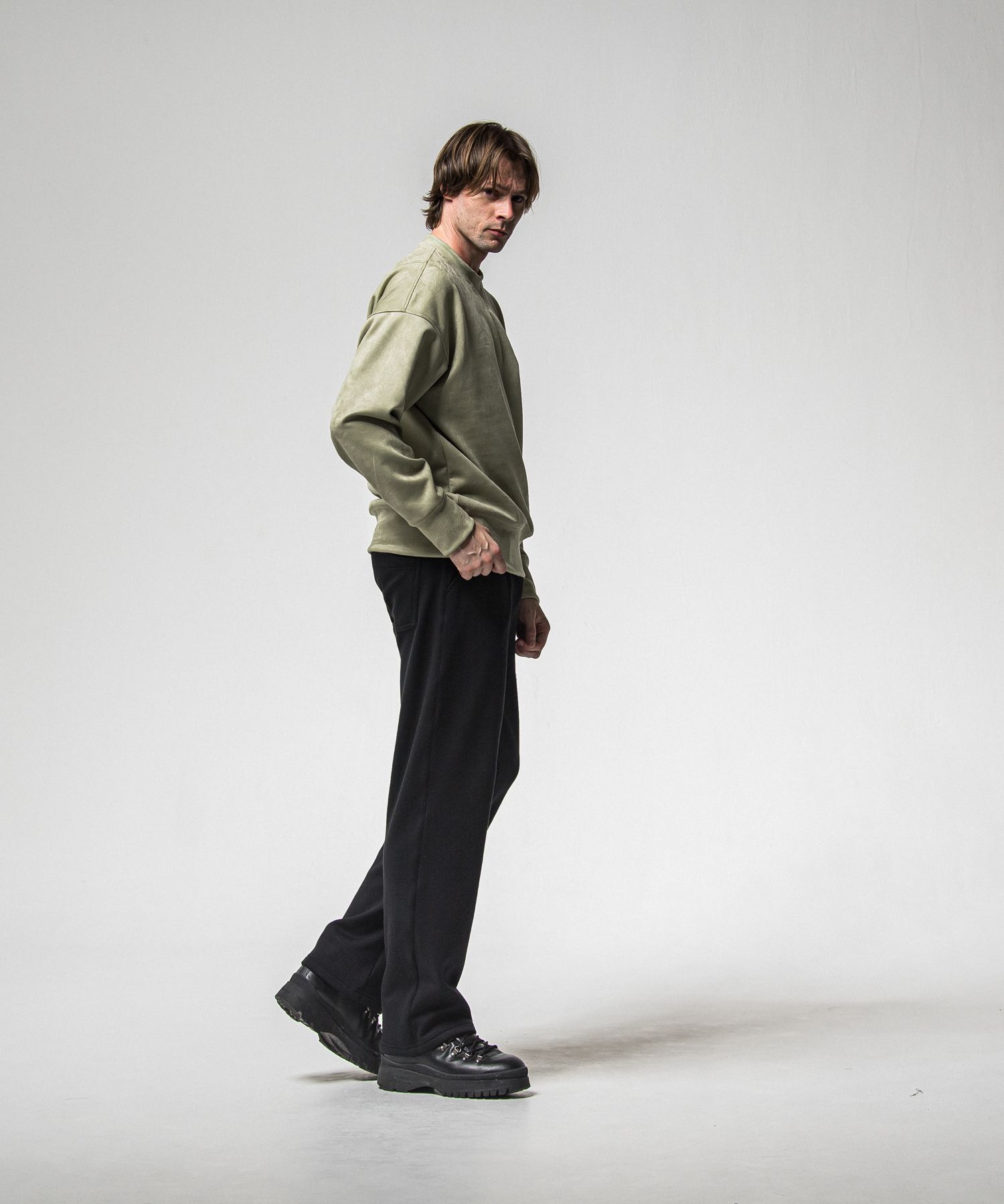 SUEDE DROP TRAINER / RC38-C-005 / スエードトレーナー / カーキ (1月上旬入荷予定)