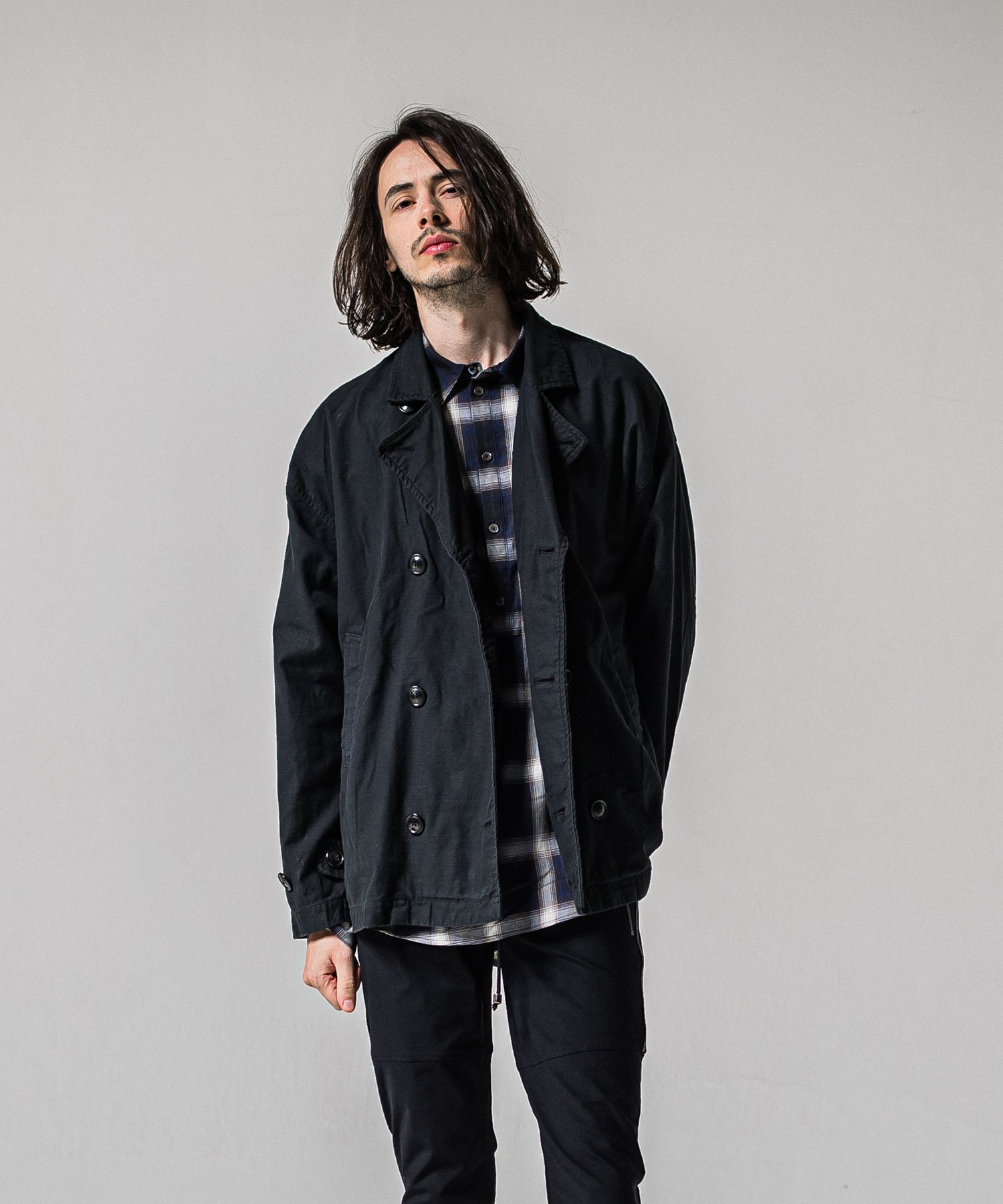 MV OVER PCOAT / RC39-JK-006 / ミリタリーピーコートジャケット / ブラック (2月上旬入荷予定)