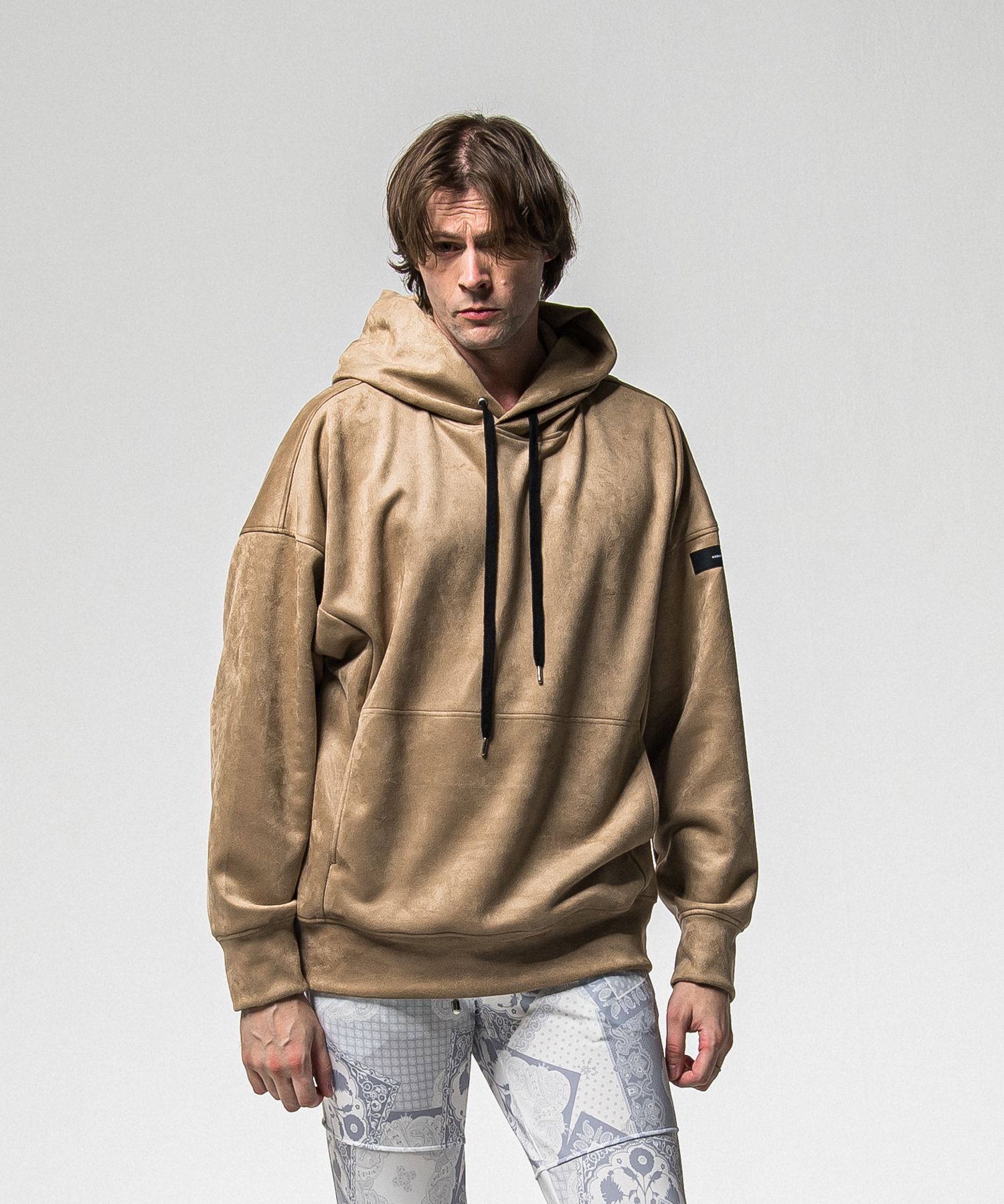 SUEDE LOOSE HOODIE / RC38-C-006 / スエードパーカー / ブラウン (1月上旬入荷予定)