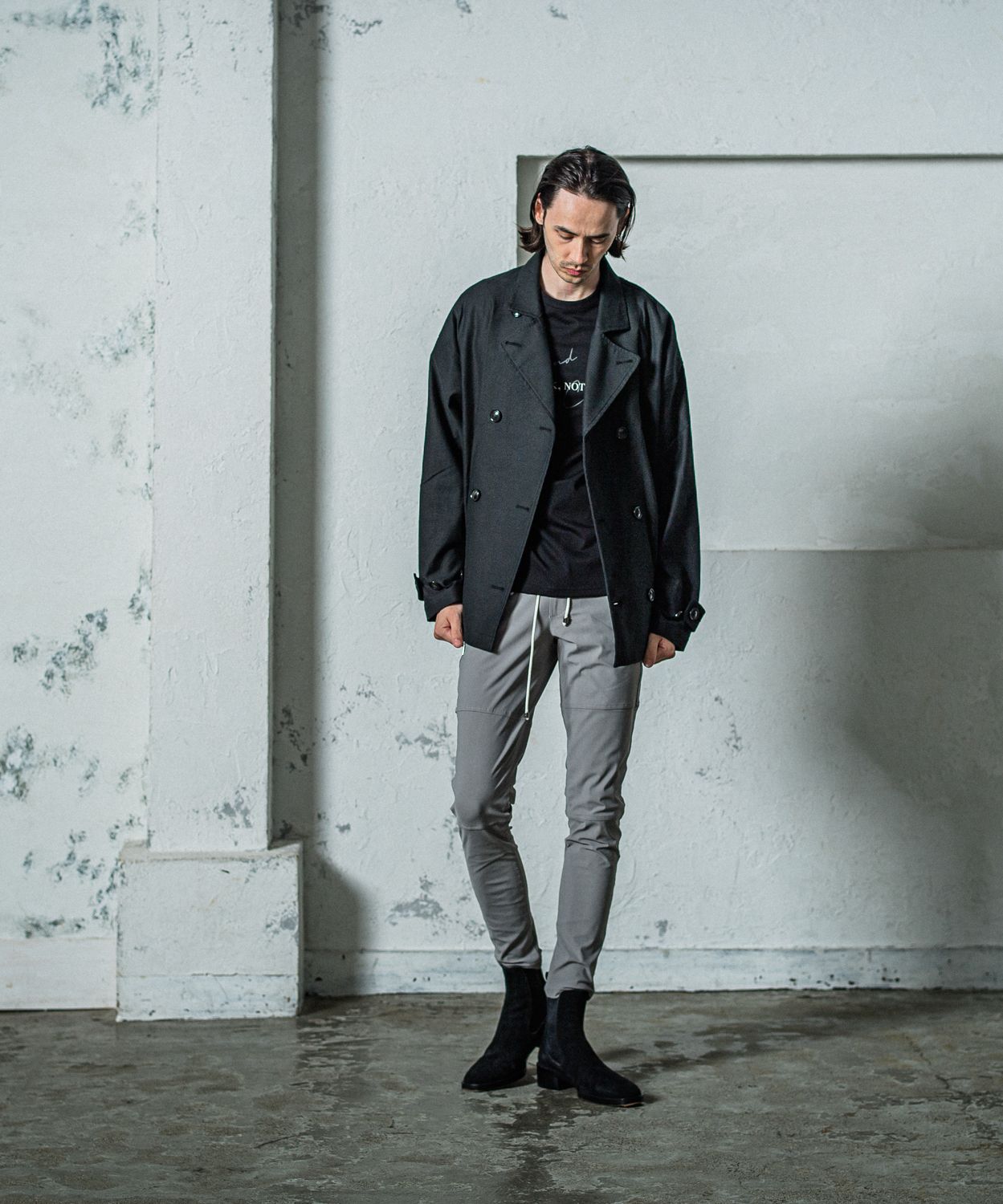 NSNF BASIC TEE / RC35-T-003 / メッセージロゴジャストTシャツ / ブラック