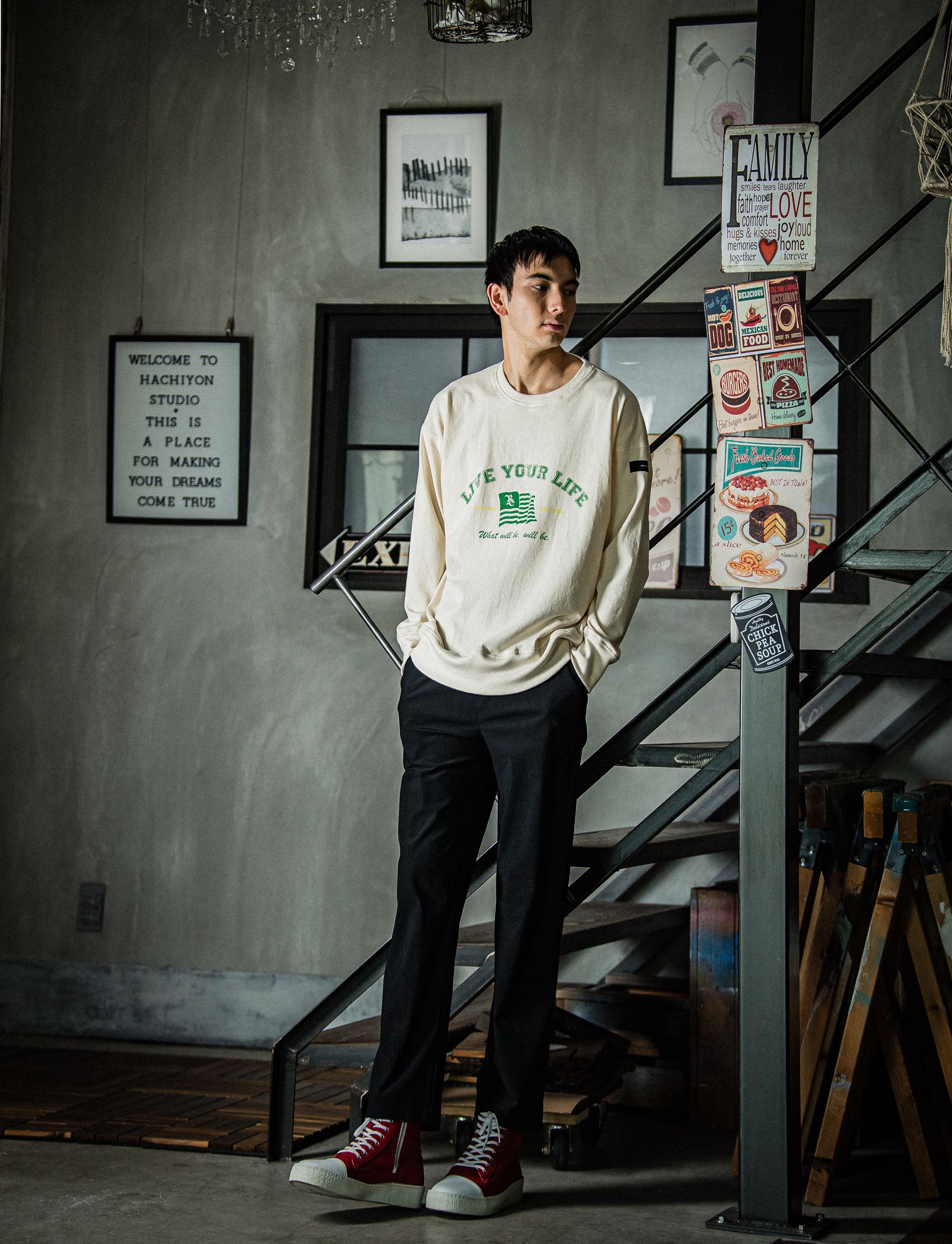 CHRIS EASY WIDE PANTS / RC31-ST-016W / ナイロンワイドパンツ / ブラック