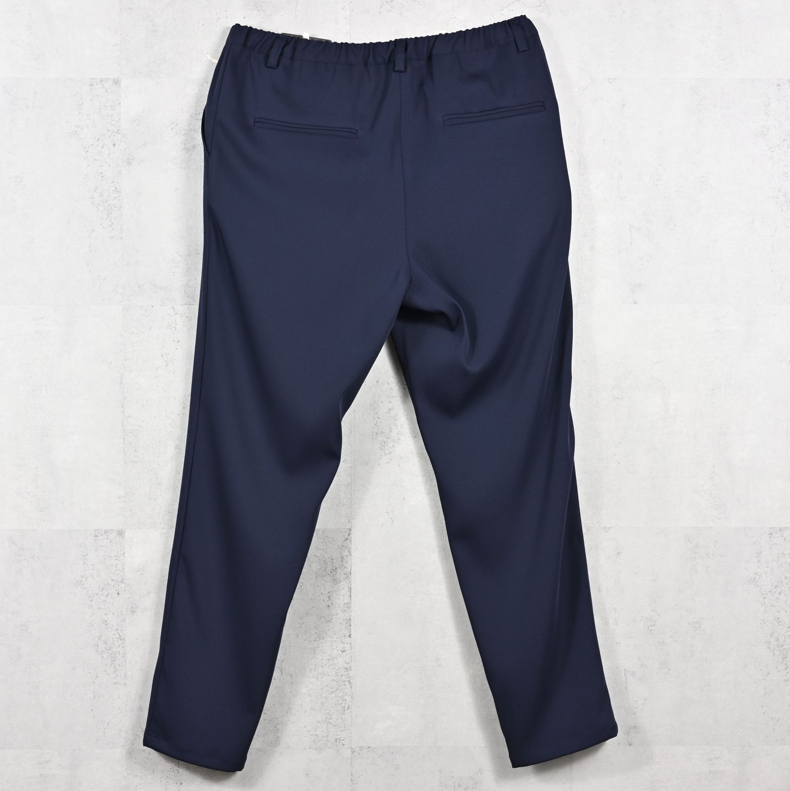 PAT WIDE EASY PANTS / RC39-ST-036BN / サテンワイドテーパードパンツ / ネイビー (2月下旬入荷予定)