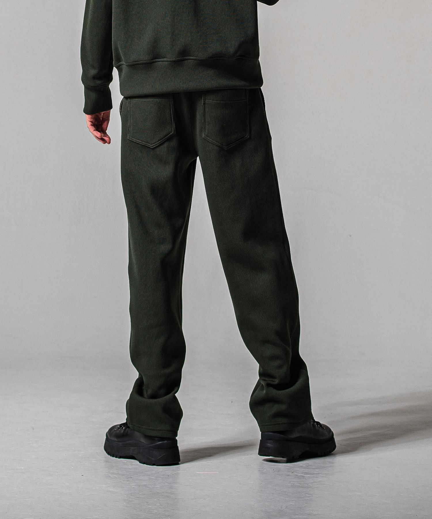 AZE WIDE TUCK PANTS / RC39-ST-016WT2 / 高機能畦編みニットワイドタックパンツ / カーキ (1月中旬入荷予定)