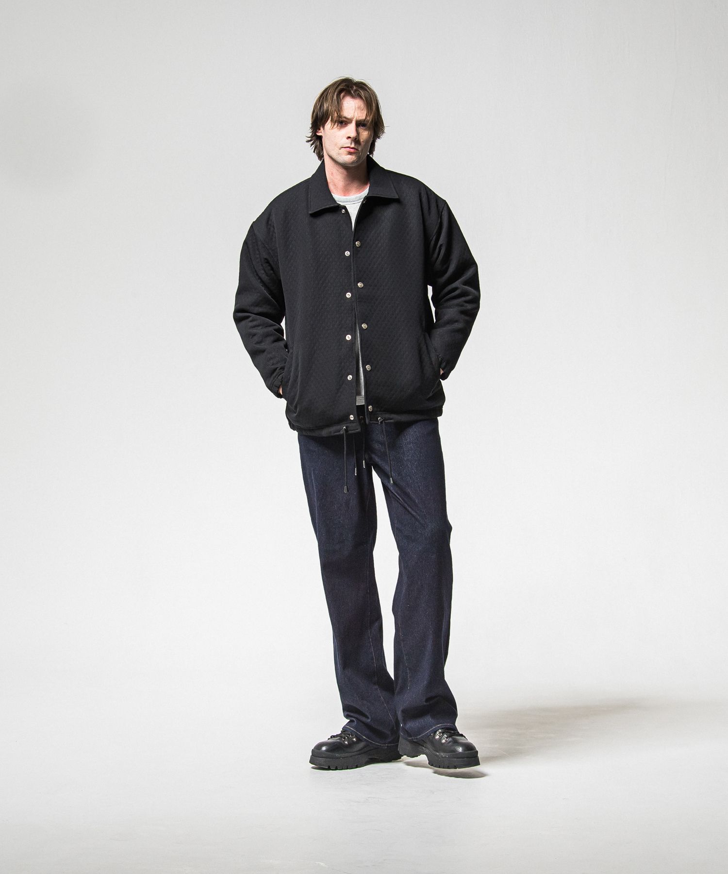 FUR COACH JK / RC38-JK-005 / キルティングファーコーチジャケット / ブラック (11月中旬入荷予定)