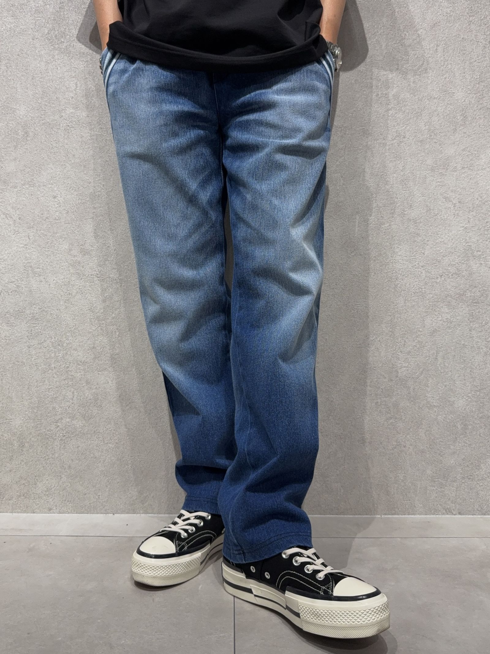 EDGE DENIM SEMI WIDE PT / RC40-ST-014WTD / デニムジャージセミワイドラインパンツ / ダークインディゴ