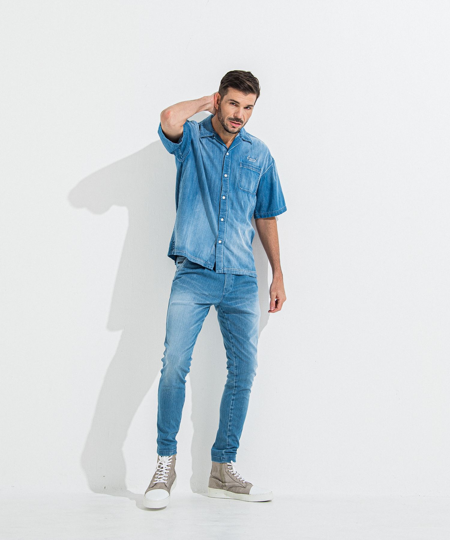 DENIM JERSEY CHRIS EASY TUCK PT / RC36-ST-016TD / ライトオンスデニムジャージイージータックパンツ / ライトインディゴ
