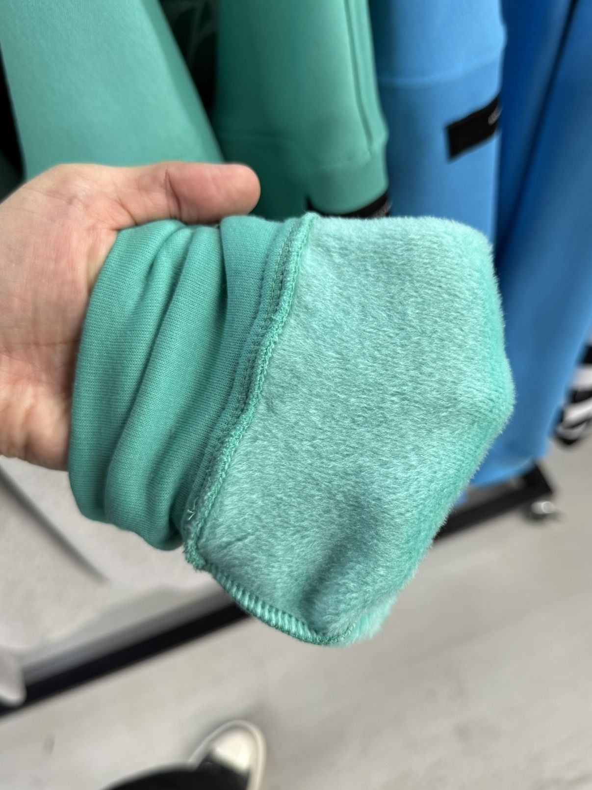 RC VELOURS FLEECE DROP TRAINER / RC42-C-005 / 裏起毛RCロゴトレーナー / ブルーグリーン (11月上旬入荷予定)