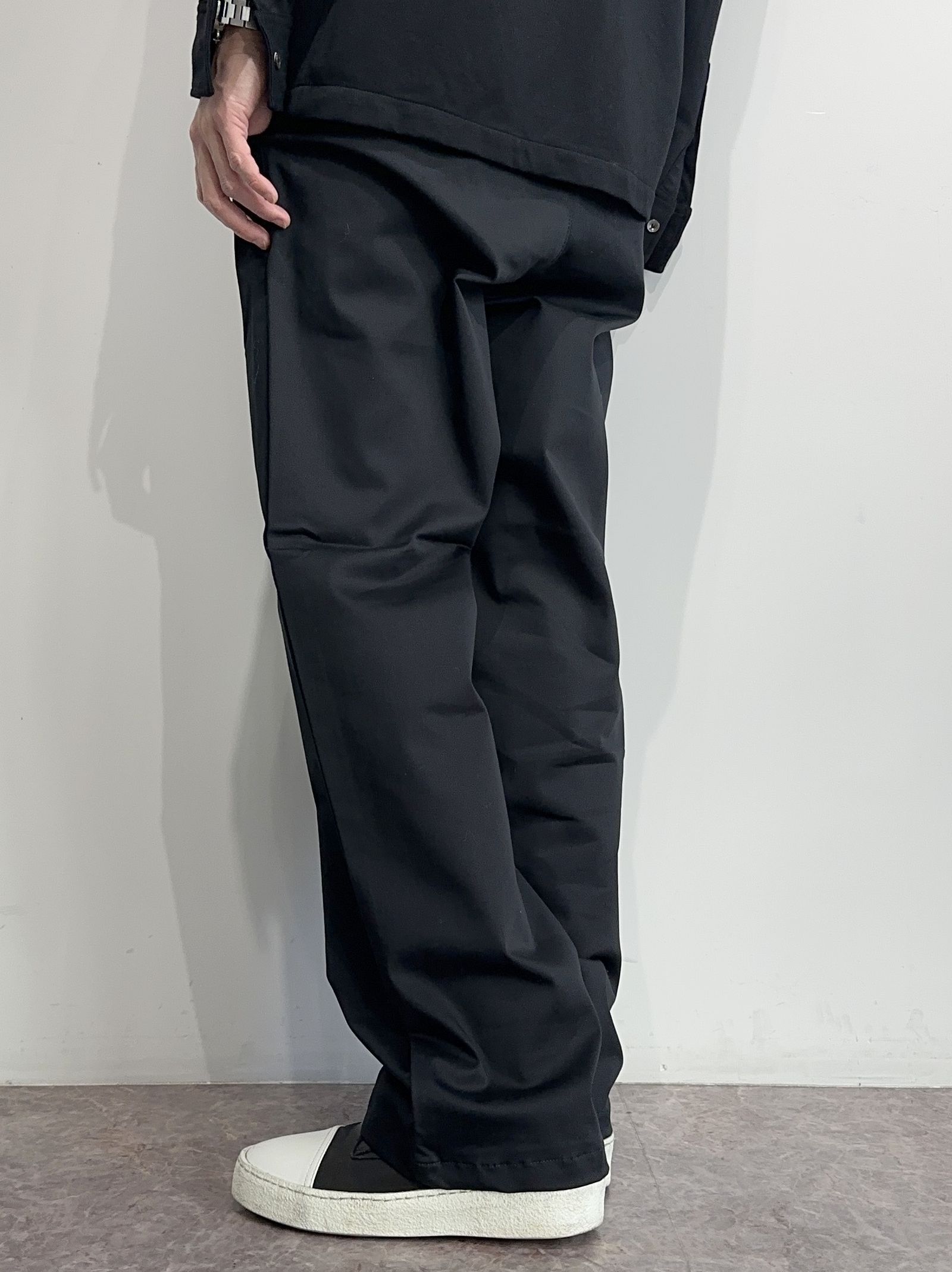 WIDE TUCK PT / RC11-ST-003 / シャンブレーワイドタックパンツ / ブラック※