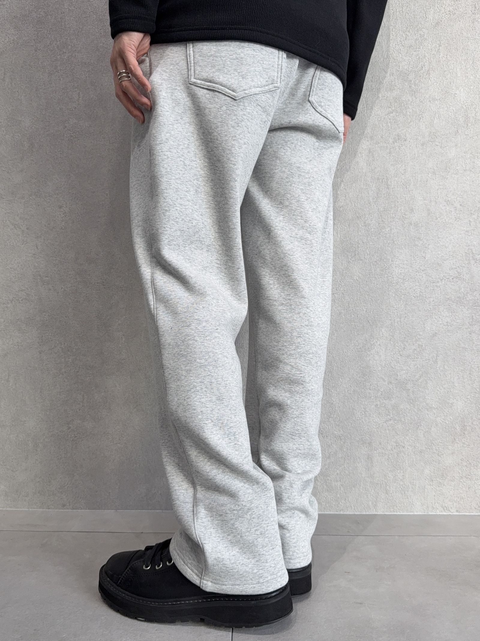 VELOURS FLEECE WIDE TUCK PANTS / RC38-ST-016HWT / 裏起毛スウェットワイドタックパンツ / グレー