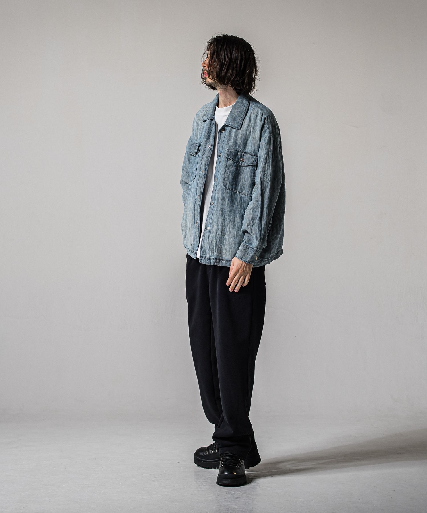 INDIGO LINEN JACK SHIRT / RC39-JK-007 / インディゴリネンシャツジャケット / ライトインディゴ (3月上旬入荷予定)