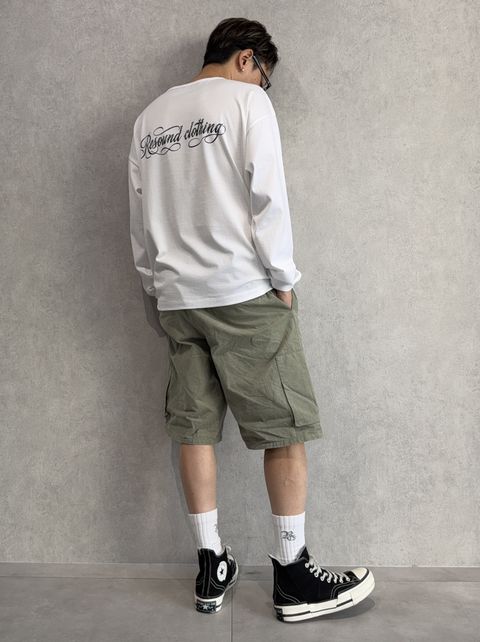 より一層オシャレに見える、ロンTEE×ハーパンの合わせ