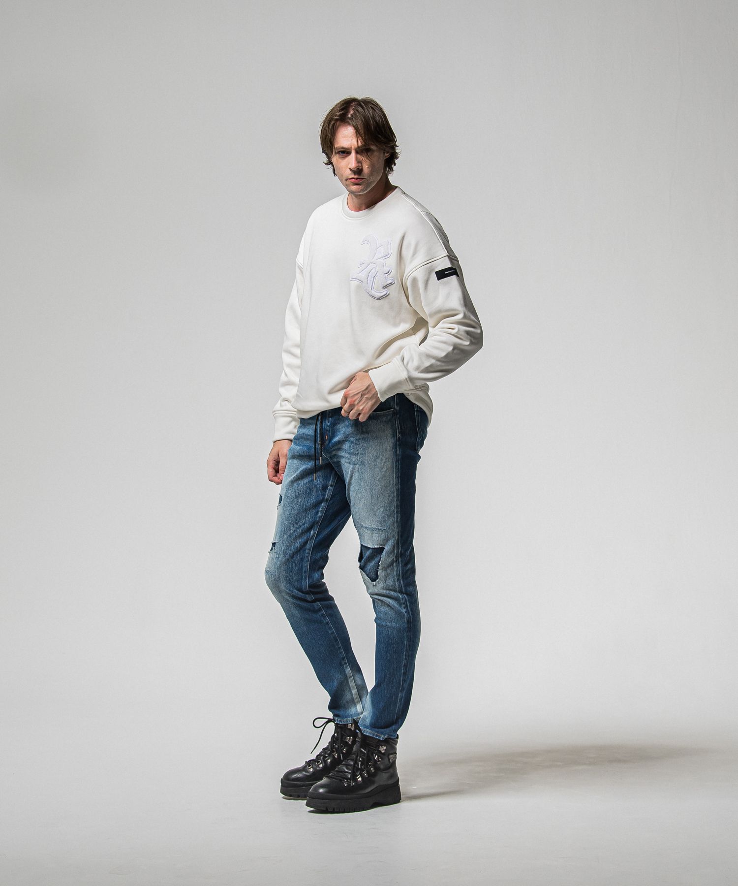 MICK DENIM JERSEY / RC38-ST-020 / デニムジャージテーパードパンツ / インディゴユーズド (12月上旬入荷予定)