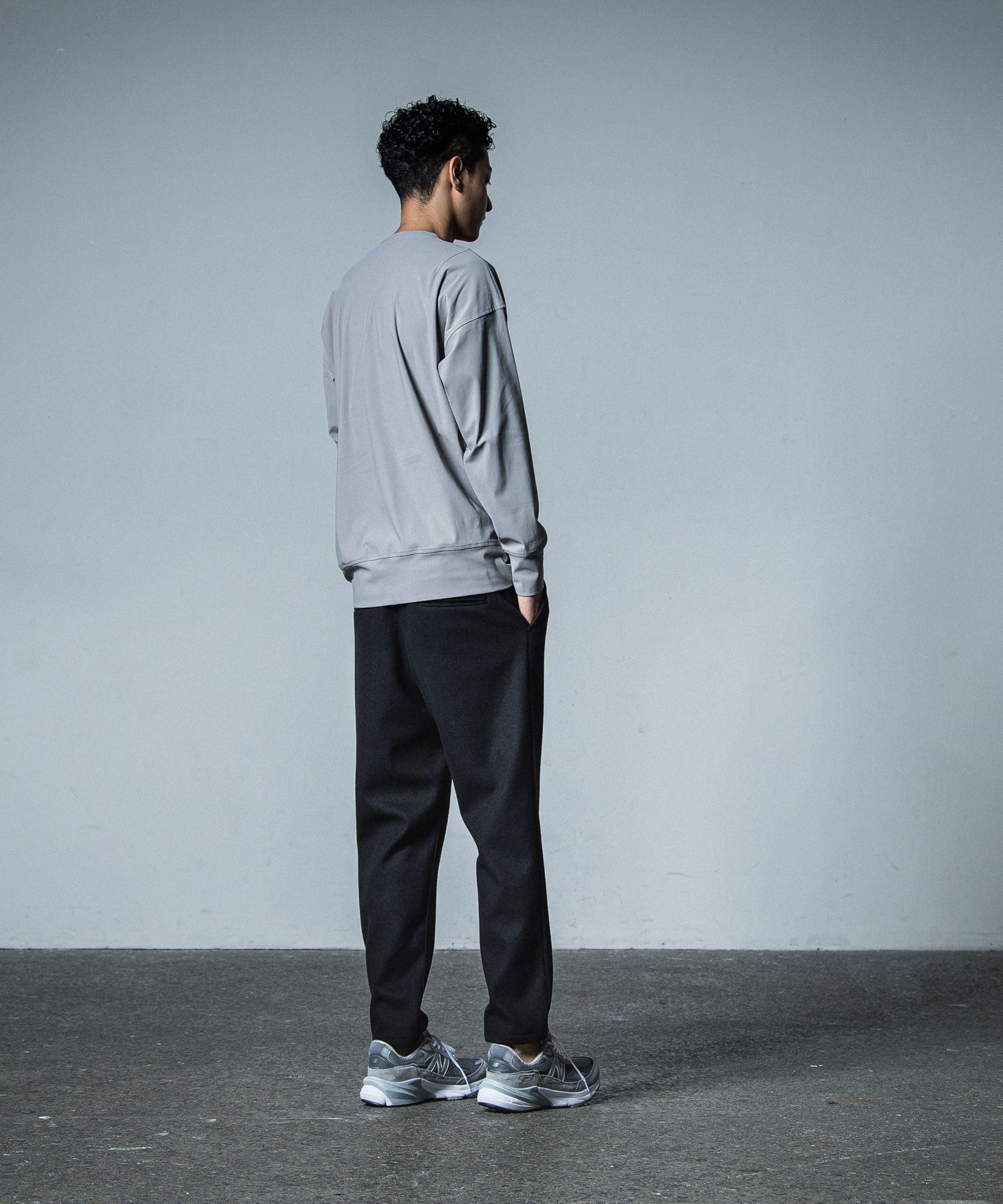 PAT WIDE EASY PANTS / RC33-ST-036BN / ワイドテーパードパンツ / ブラックメルトン