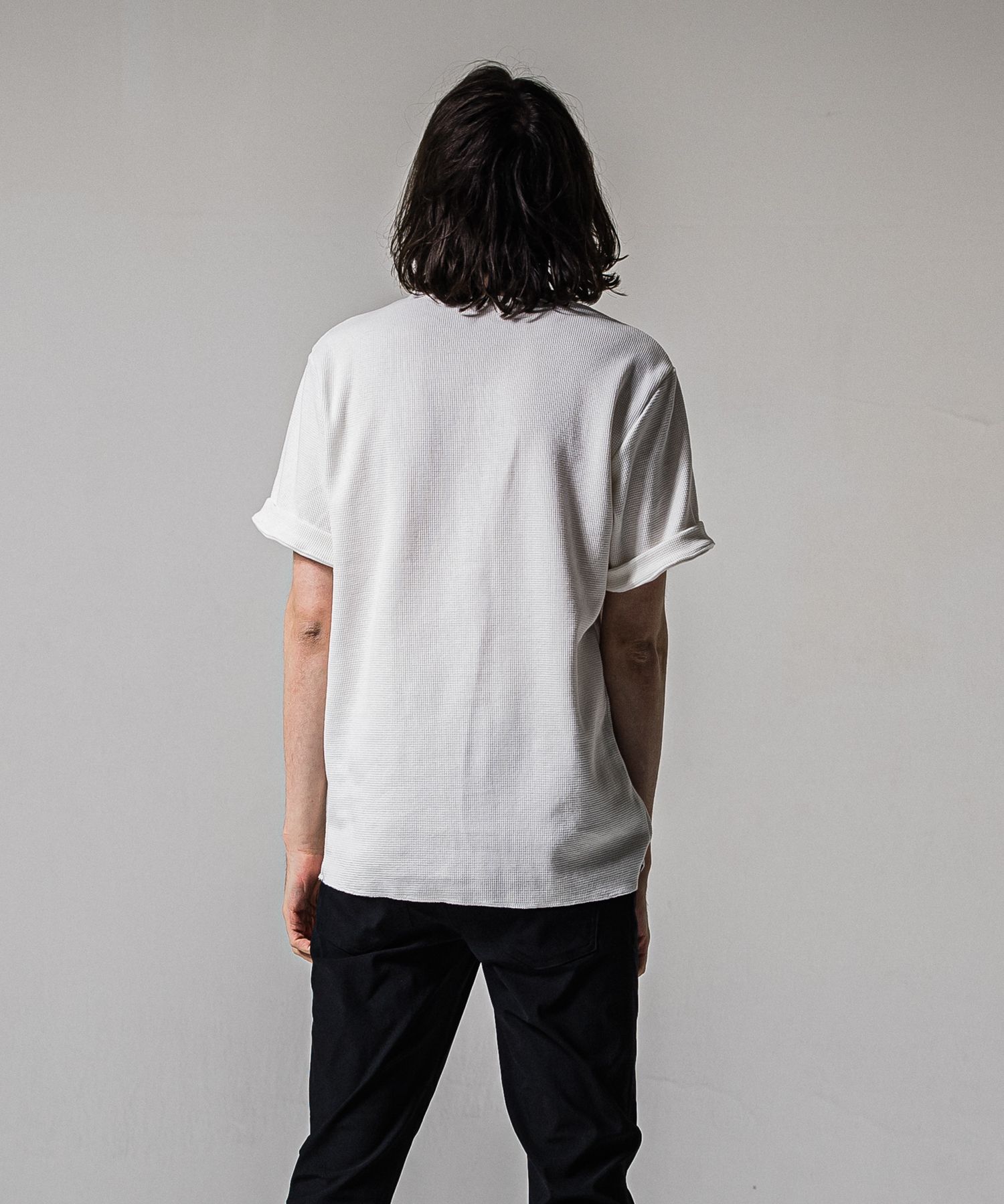 CUT OFF THERMAL TEE / RC39-T-003 / サーマルロールアップTシャツ / ホワイト (3月中旬入荷予定)