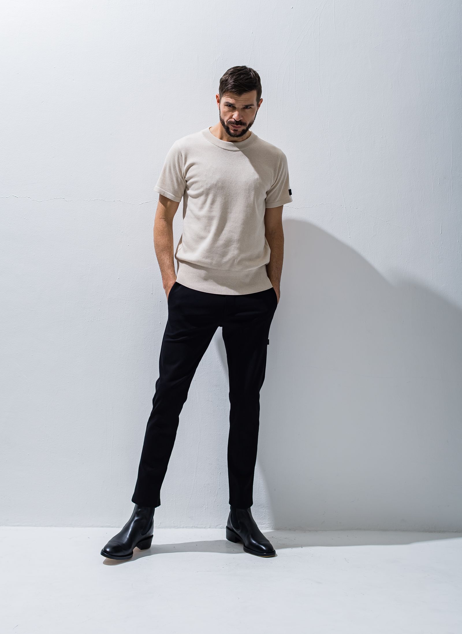 SILK HALF KNT / RC28-K-001 / 無地半袖サマーニット / ベージュ※