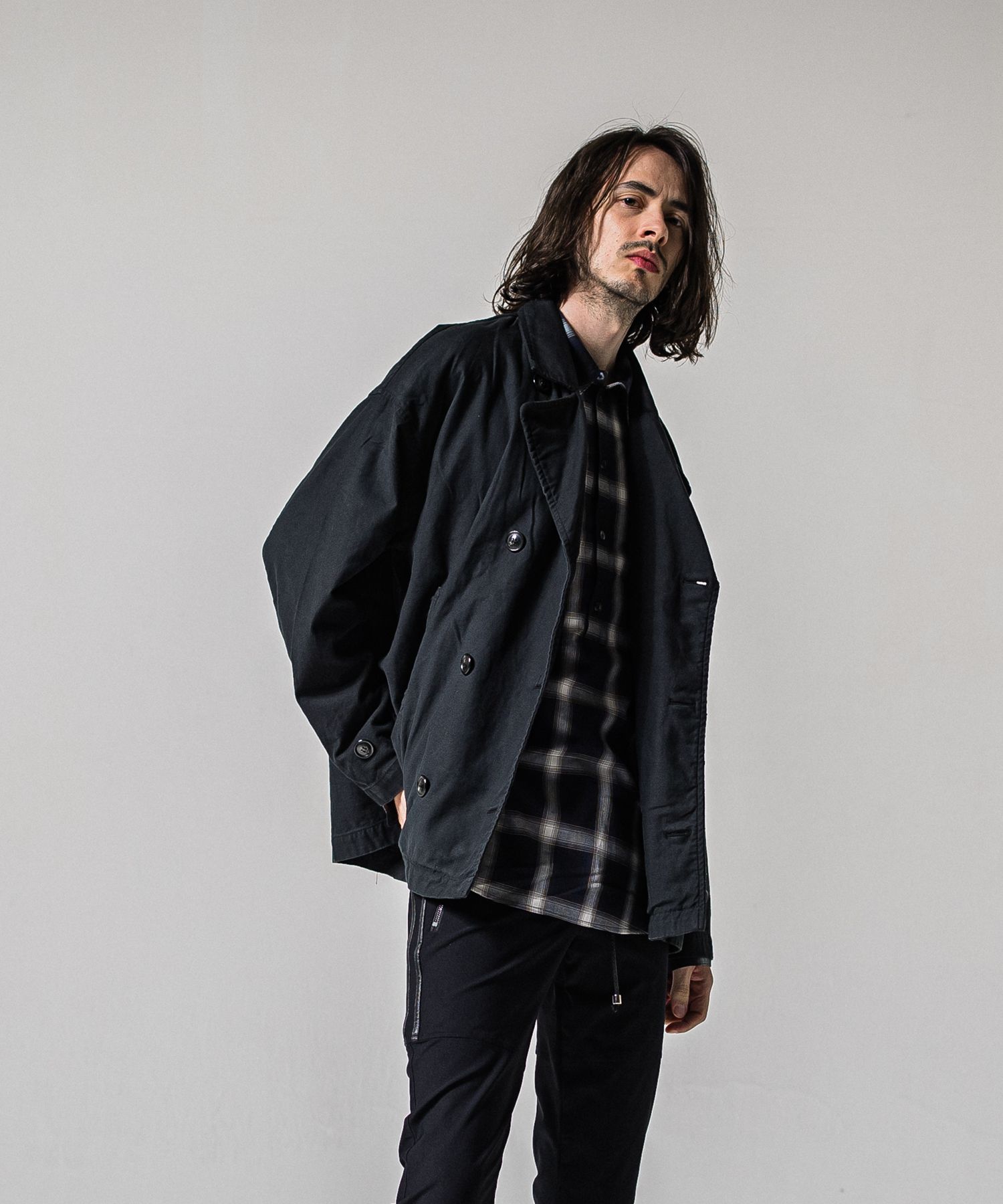 MV OVER PCOAT / RC39-JK-006 / ミリタリーピーコートジャケット / ブラック (2月上旬入荷予定)