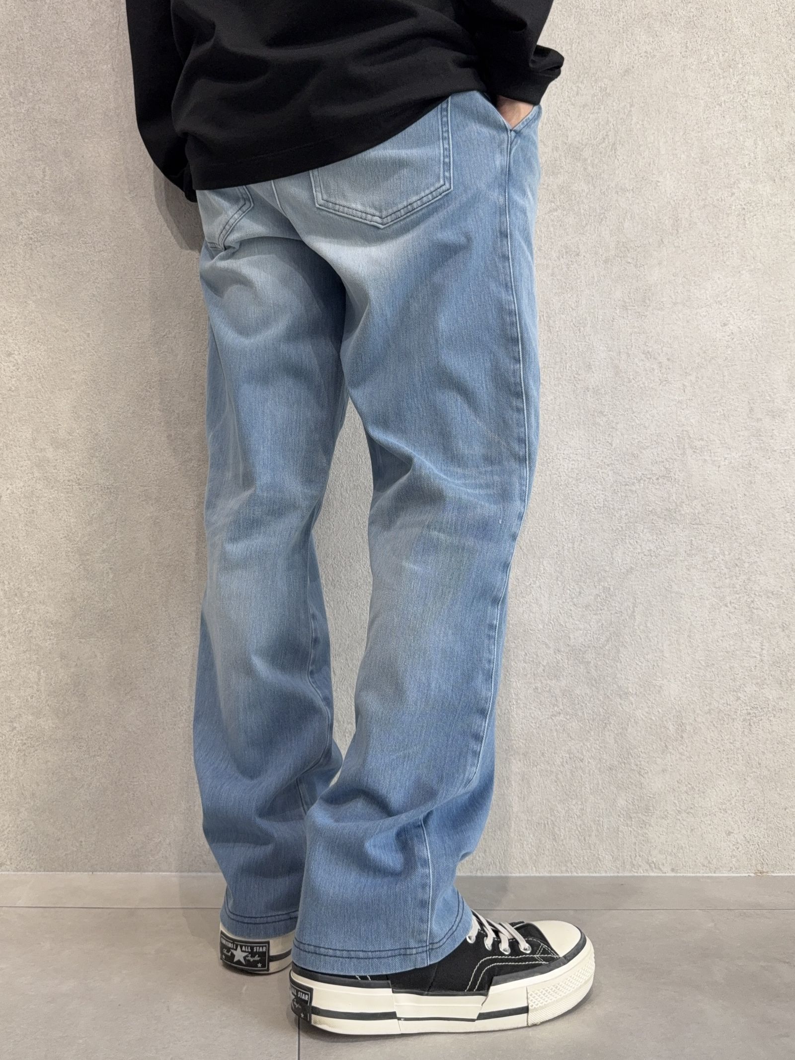 DENIM JERSEY WIDE PT / RC41-ST-016WTD / ライトオンスデニムジャージセミワイドパンツ / ライトインディゴ