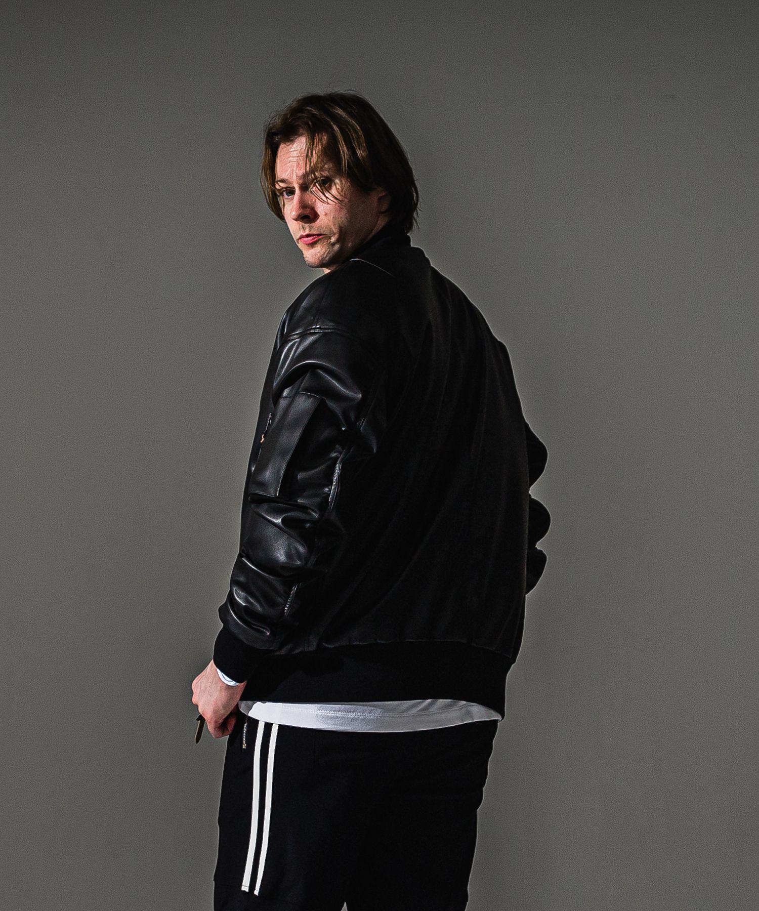 DAVID JACKET / RC41-JK-003 / MA-1 / ブラックレザー (9月下旬入荷予定)