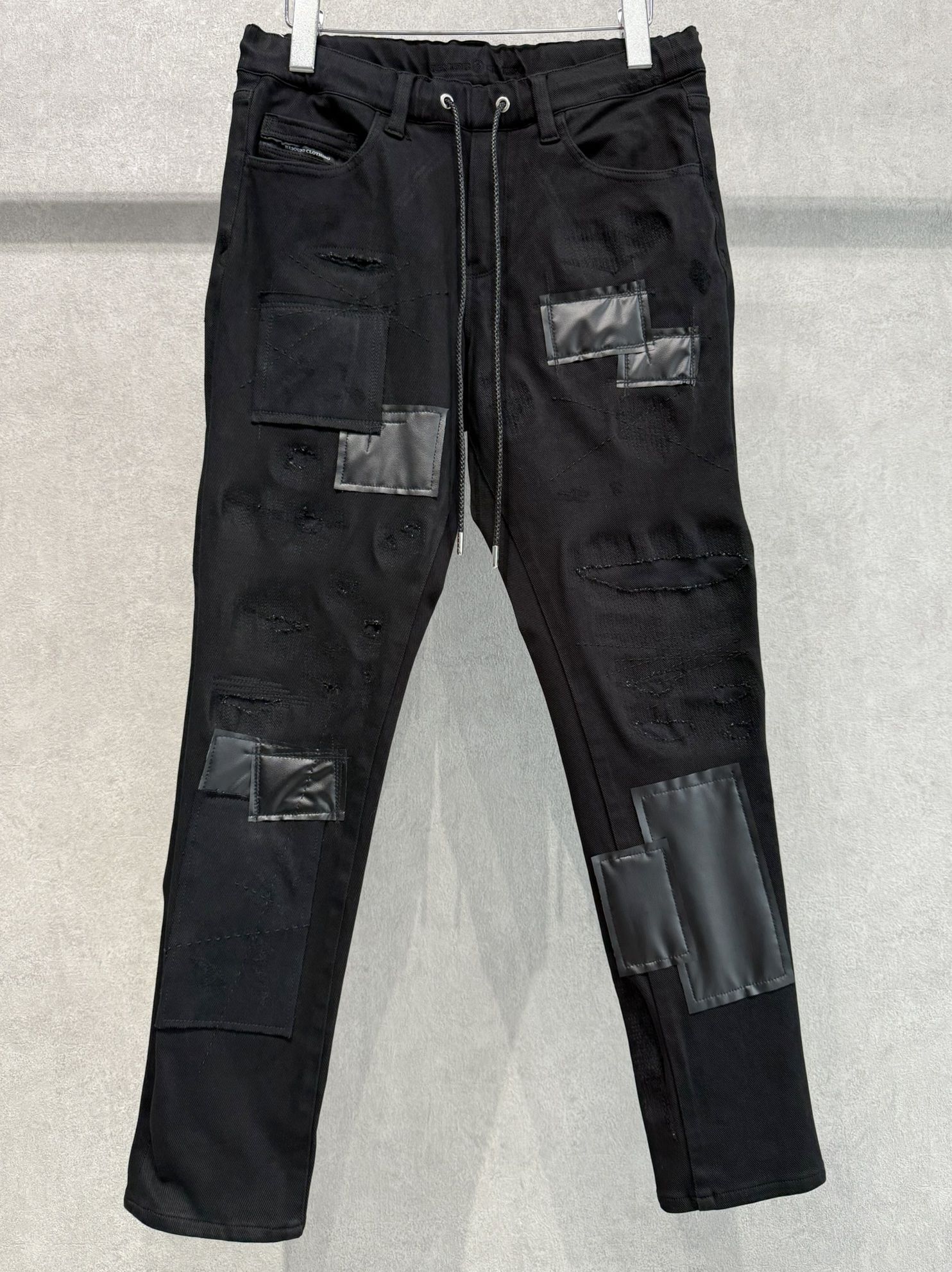 MICK DENIM JERSEY / BASIC-ST-020 / デニムジャージテーパードパンツ / ブラックリメイク