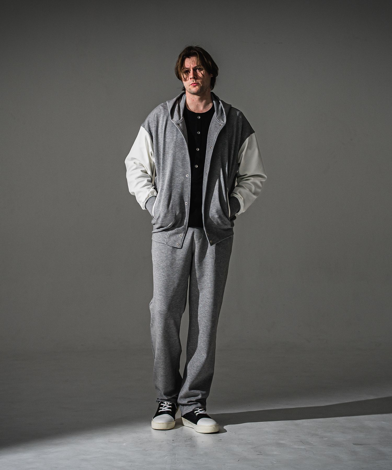 BLISTER VARSITY HOODIE / RC41-C-006 / ライトブリスターニットパーカースタジャン / グレー (8月下旬入荷予定)