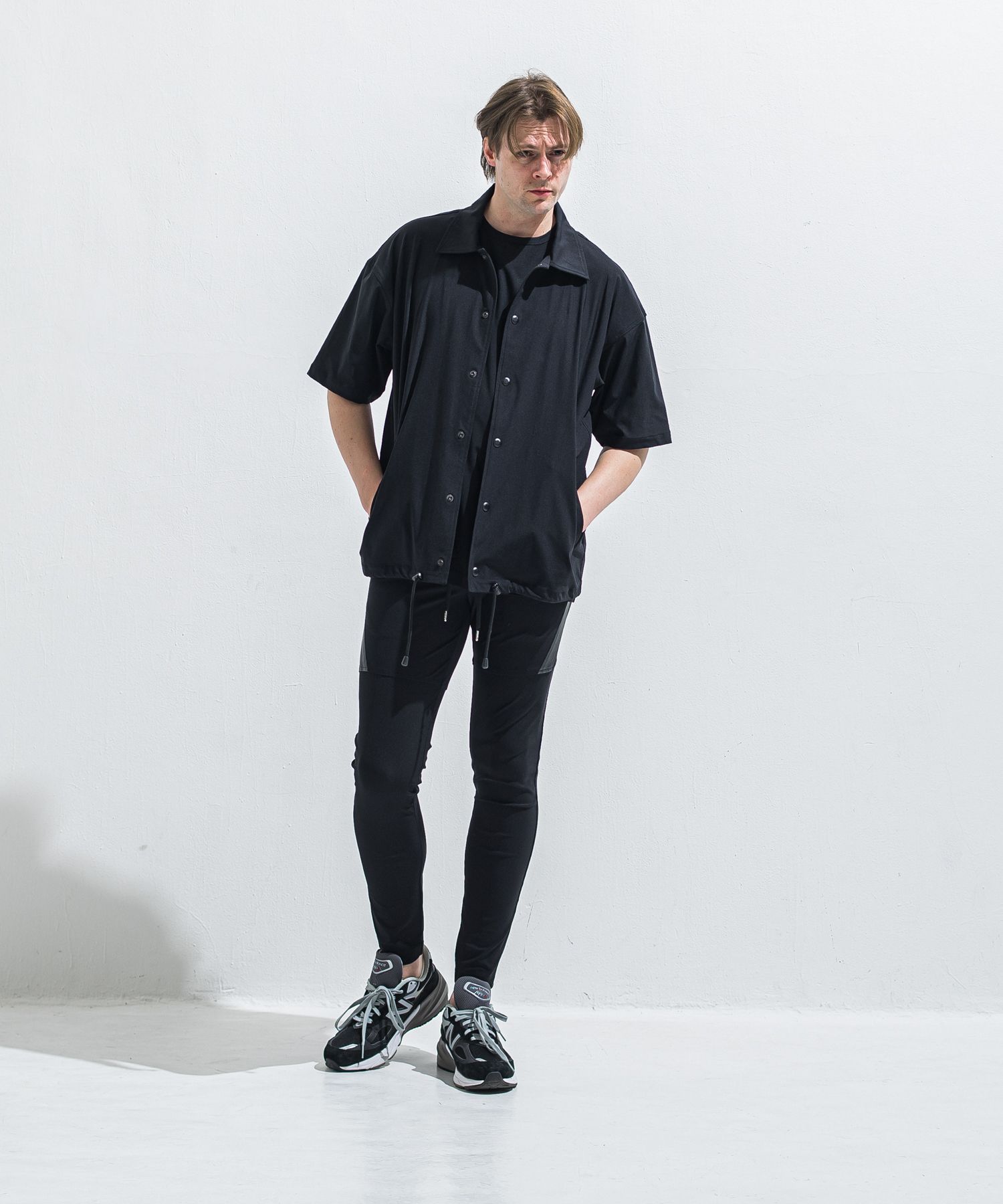 TYLER NYLON PANTS / RC40-ST-026 / レザーラインナイロンパンツ / ブラック (5月中旬入荷予定)