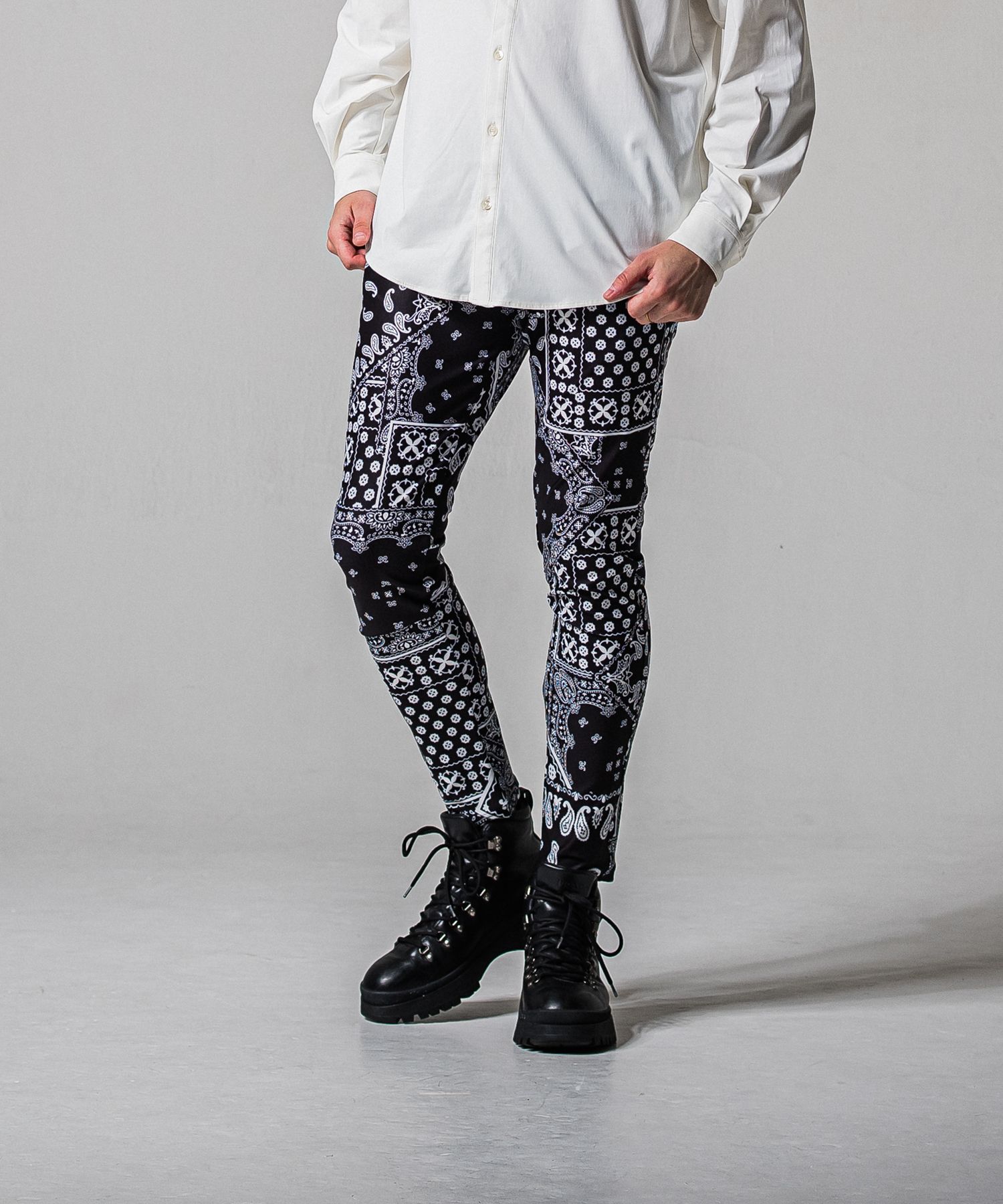 CHRIS EASY TUCK PANTS / RC39-ST-016T / ナイロンイージータックパンツ / バンダナブラック (3月上旬入荷予定)