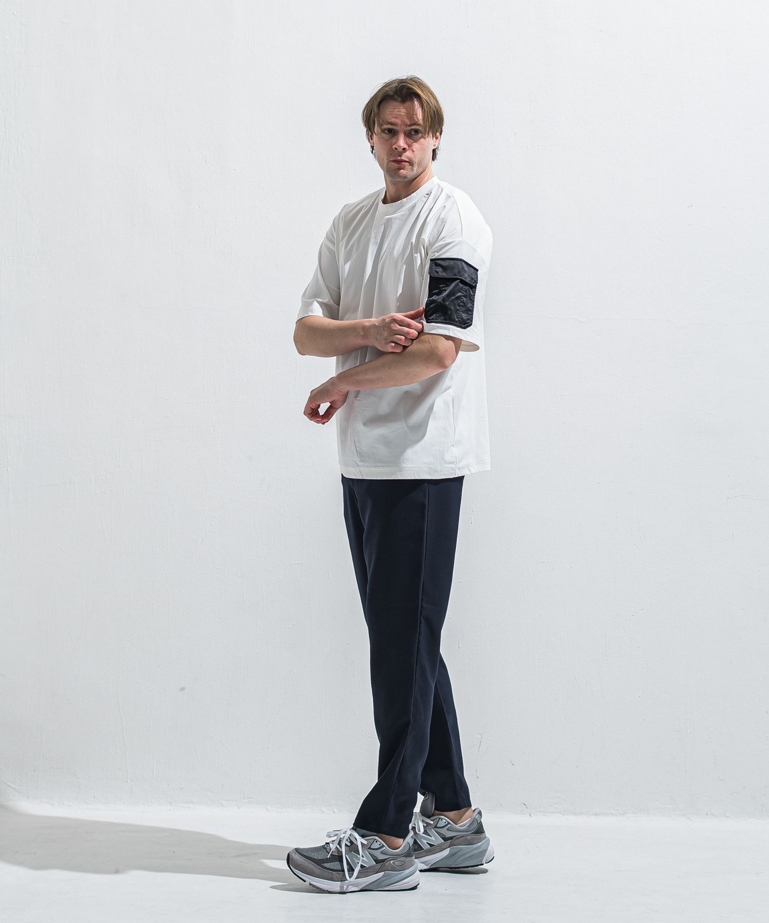 MILITARY NYLON OVER TEE / RC40-T-008 / ナイロンポケットビッグTシャツ / ホワイト (6月上旬入荷予定)