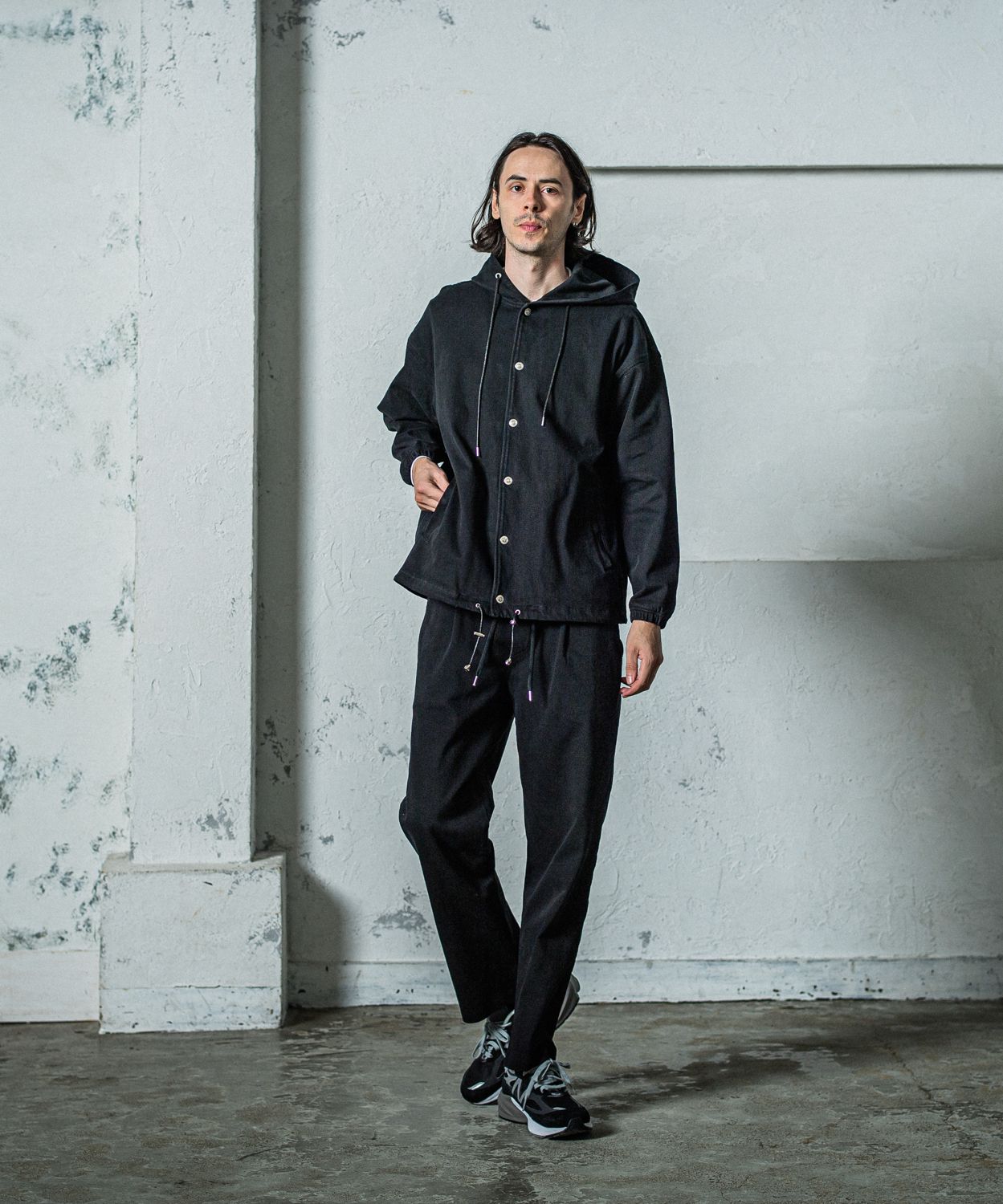 EX DENIM JERSEY WIDE PT / RC35-ST-016WTD / デニムジャージワイドパンツ / ブラック