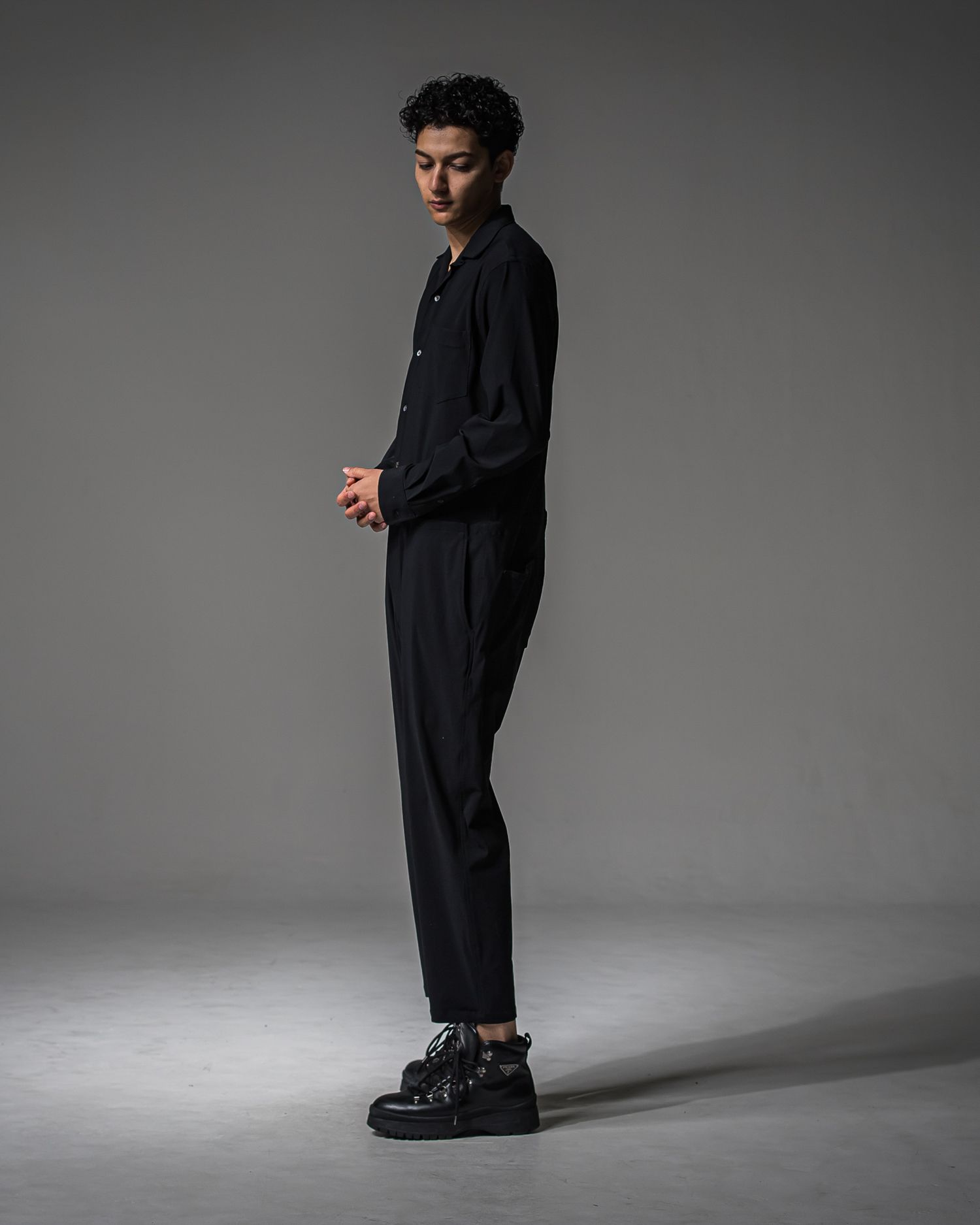 RAGE NYLON ALL IN ONE / DP1-TN-002 / 長袖シャツオールインワン / ブラック (3月中旬入荷予定)