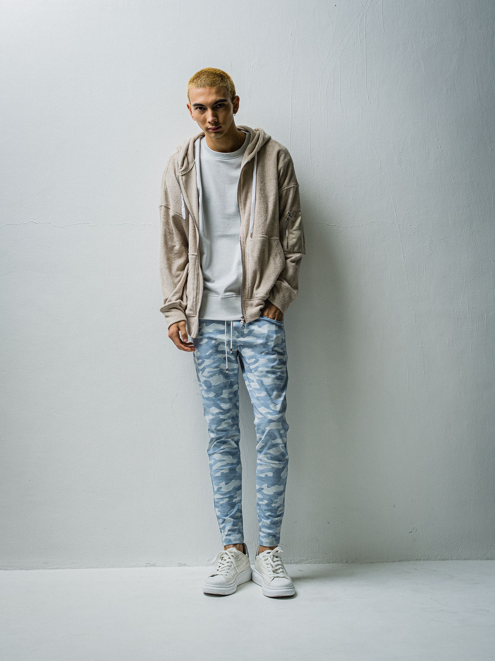 WEST PILE ZIP LOOSE HOODIE / RC27-C-008 / パイルジップパーカー / ベージュ※