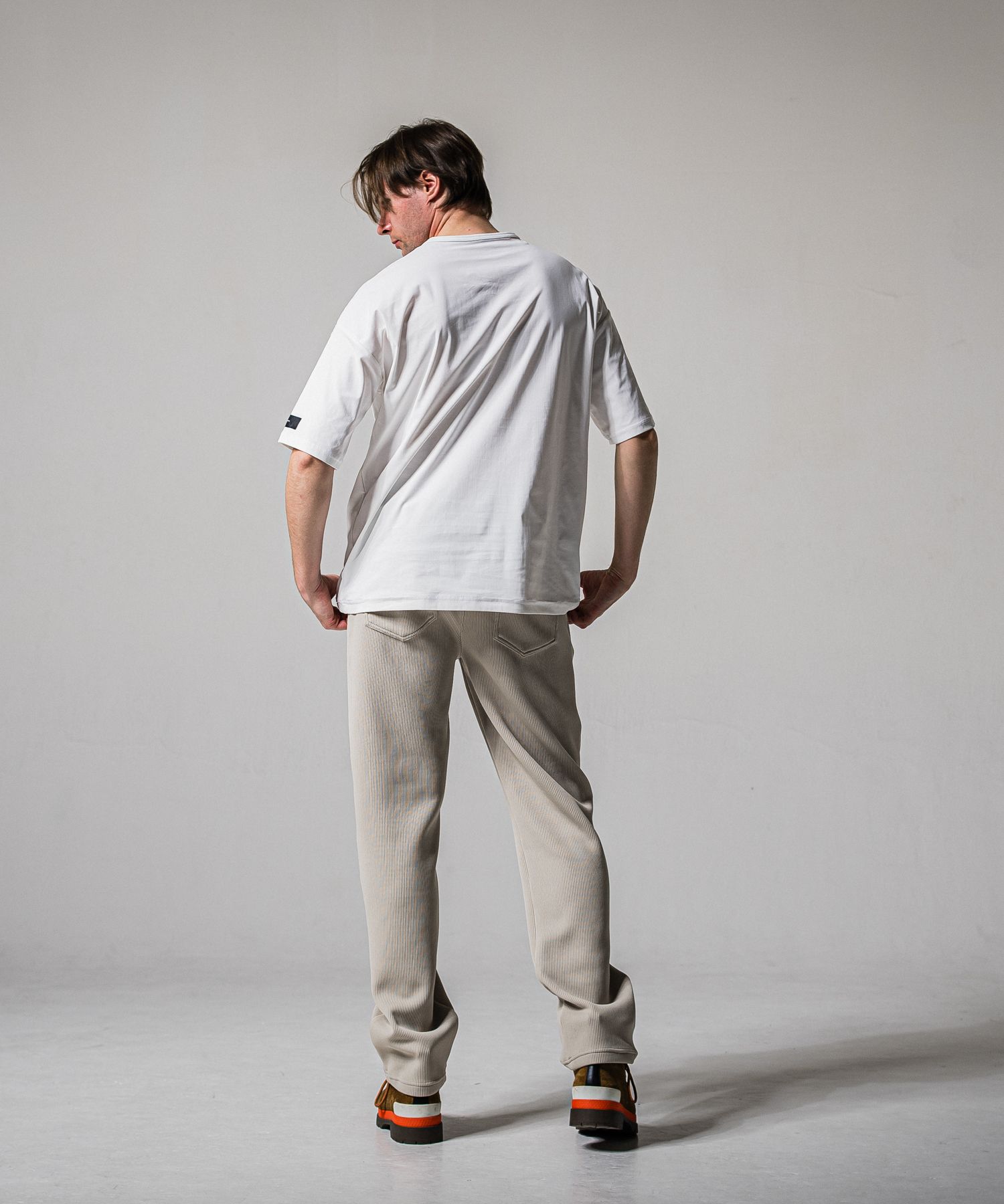 LEATHER POCKET OVER NYLON T / RC39-T-005 / レザーポケットナイロンビッグTシャツ / ホワイト (4月上旬入荷予定)